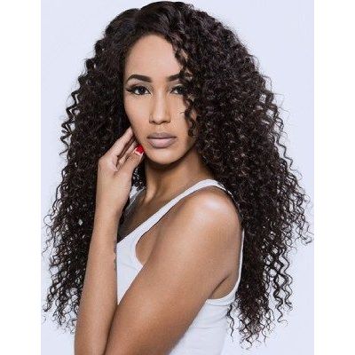 RIO Full Lace Human Hair Wig Bohemian  Natural Black -  14'' 18"