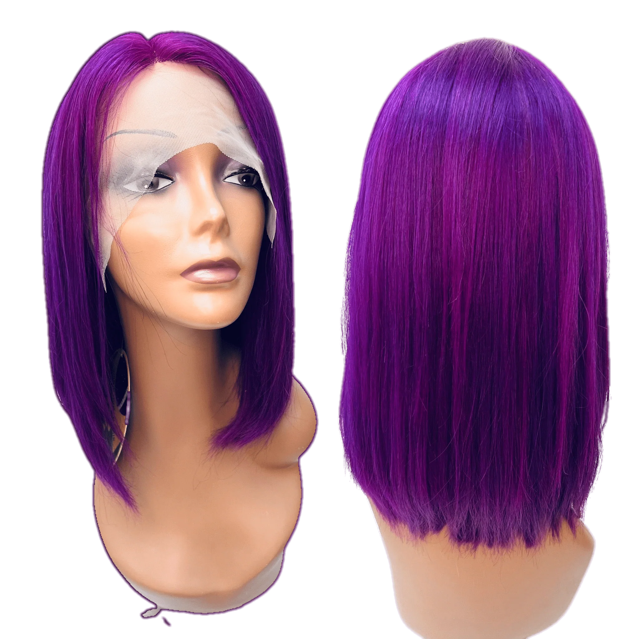 RIO Lace Front U Part Human Hair Bob Wig Straight - Image 2
