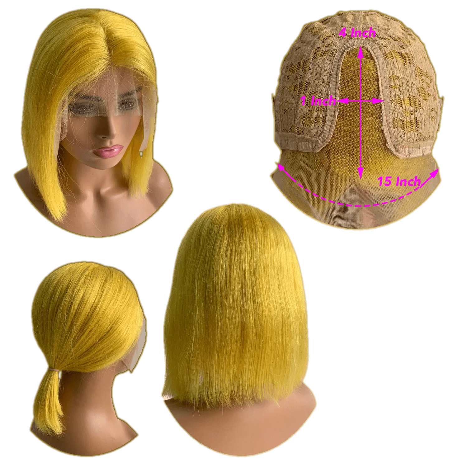 RIO Lace Front U Part Human Hair Bob Wig Straight - Image 3