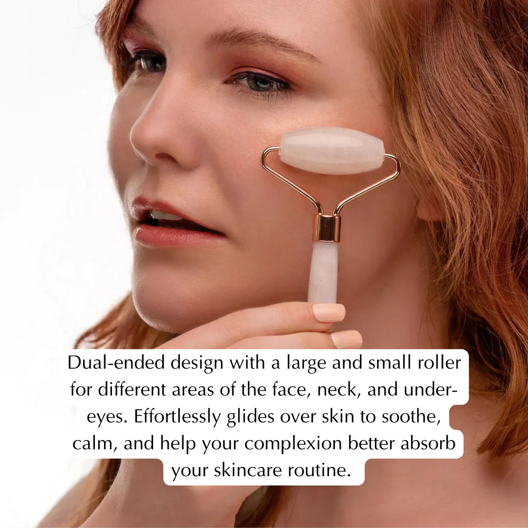 Rose Quartz Facial Roller – Dual-Ended Beauty Tool for Calming, Cooling & Skin Radiance - Image 5