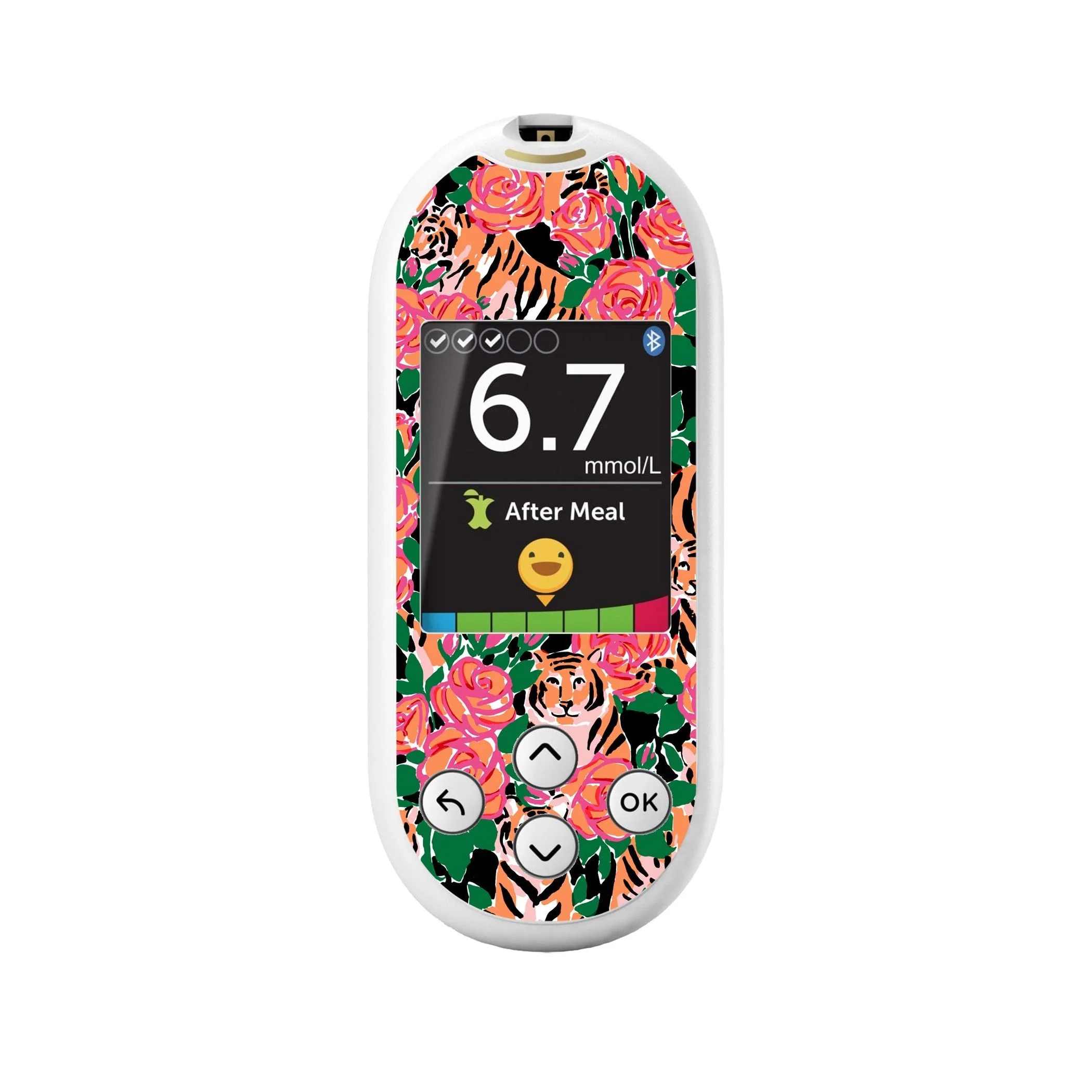 Rosey Tigers for OneTouch Verio Reflect Glucometer