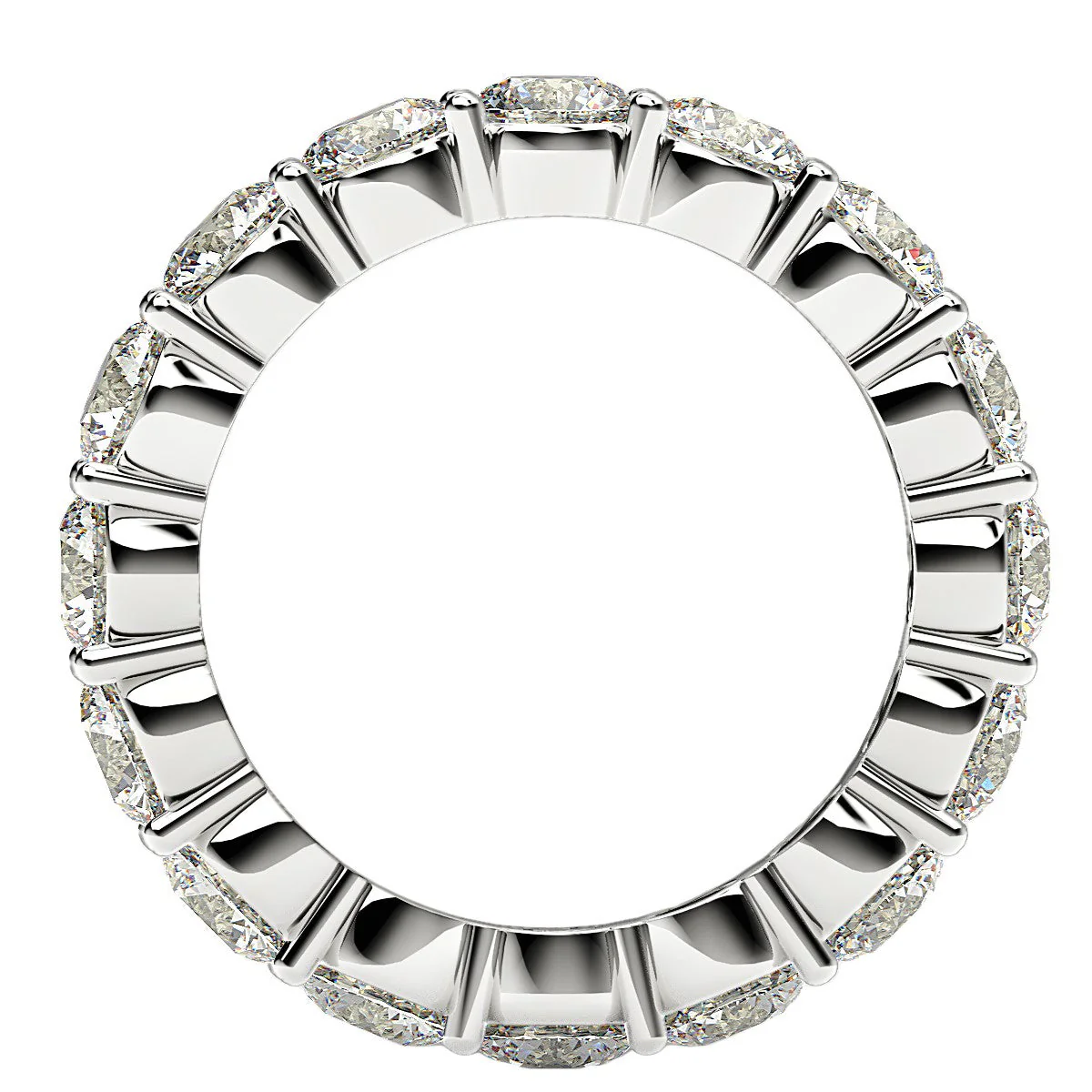 Round Cut Lab Grown Diamond Eternity Ring in 14k White Gold (4 cttw FG/VS2) - Image 9