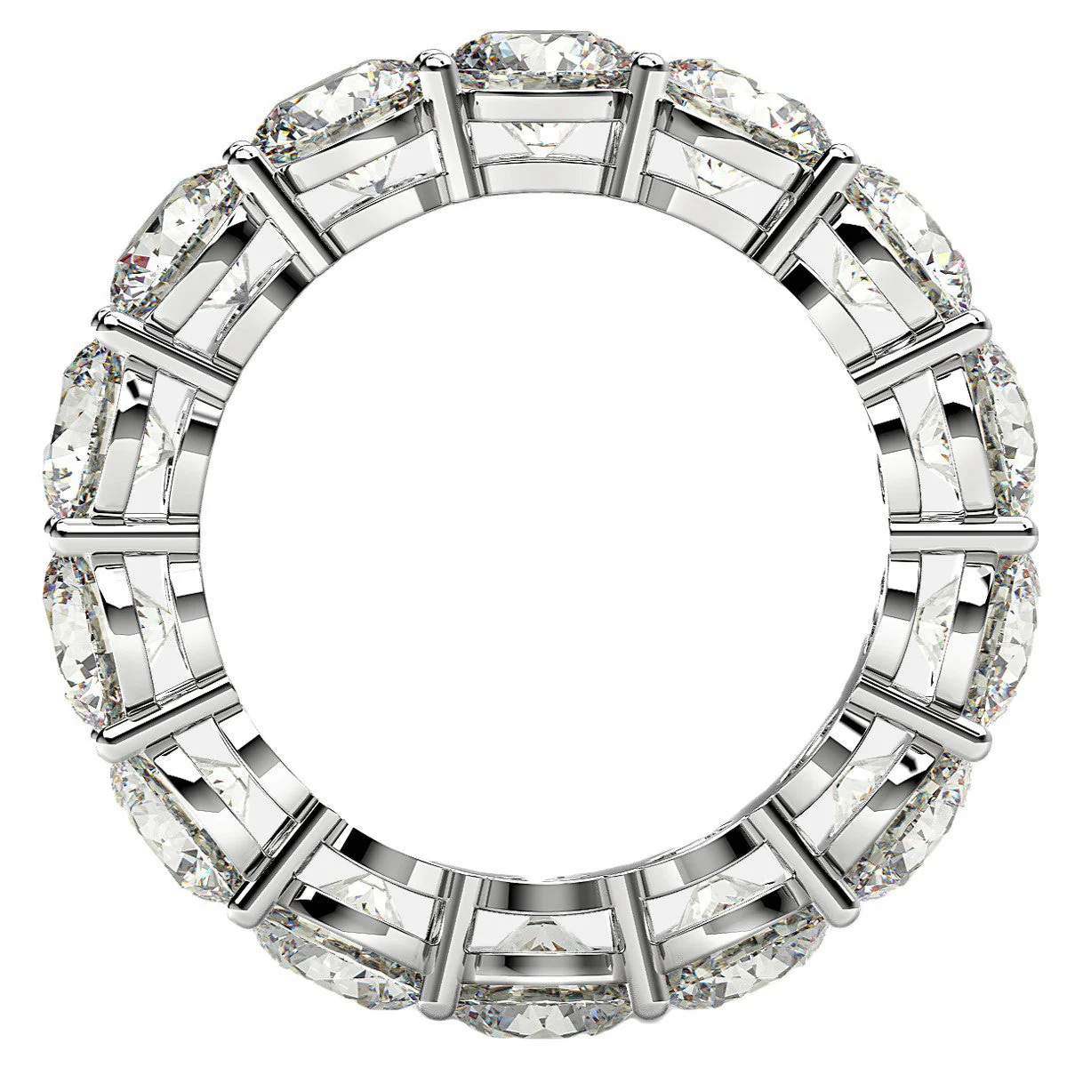 Round Cut Lab Grown Diamond Eternity Ring in 14k White Gold (6 cttw FG/VS2) - Image 3