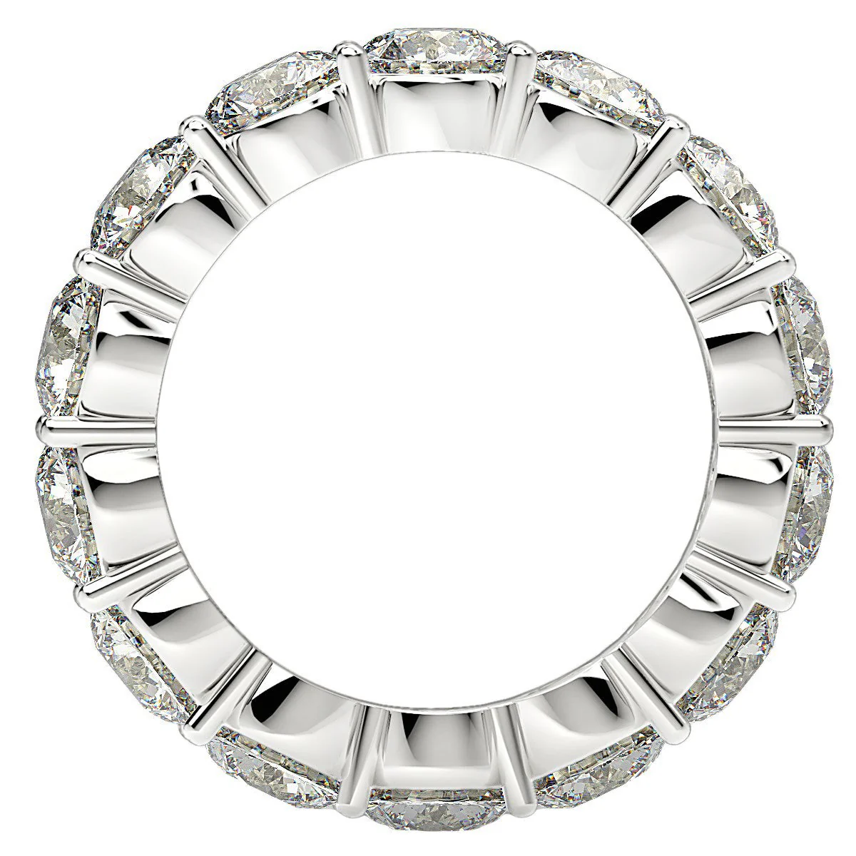 Round Cut Lab Grown Diamond Eternity Ring in 14k White Gold (6 cttw FG/VS2) - Image 3