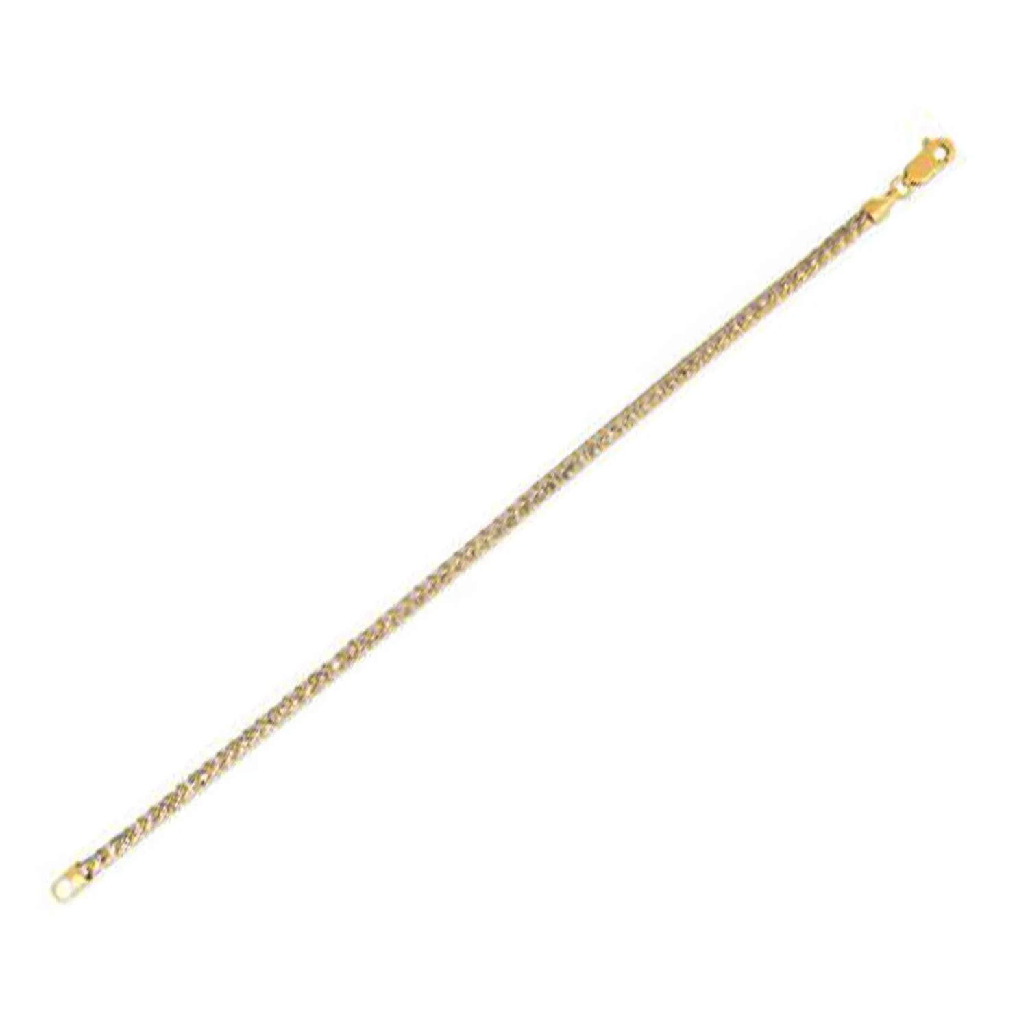 Round Pave Franco Chain Bracelet in 14k Yellow Gold  (3.15 mm) - Image 3