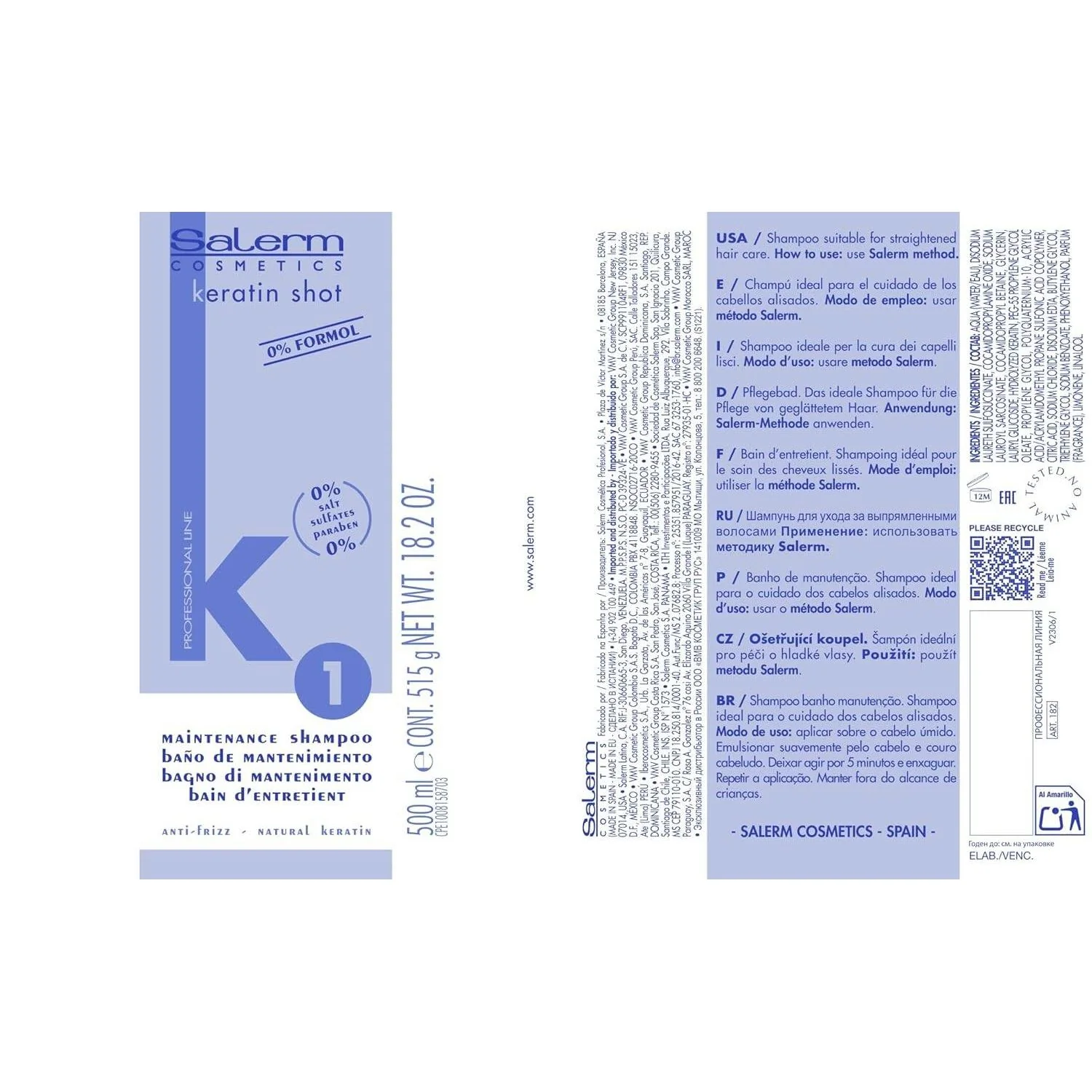 SALERM - Keratin Shot - Sulfate-Free Shampoo 18 oz - Image 2
