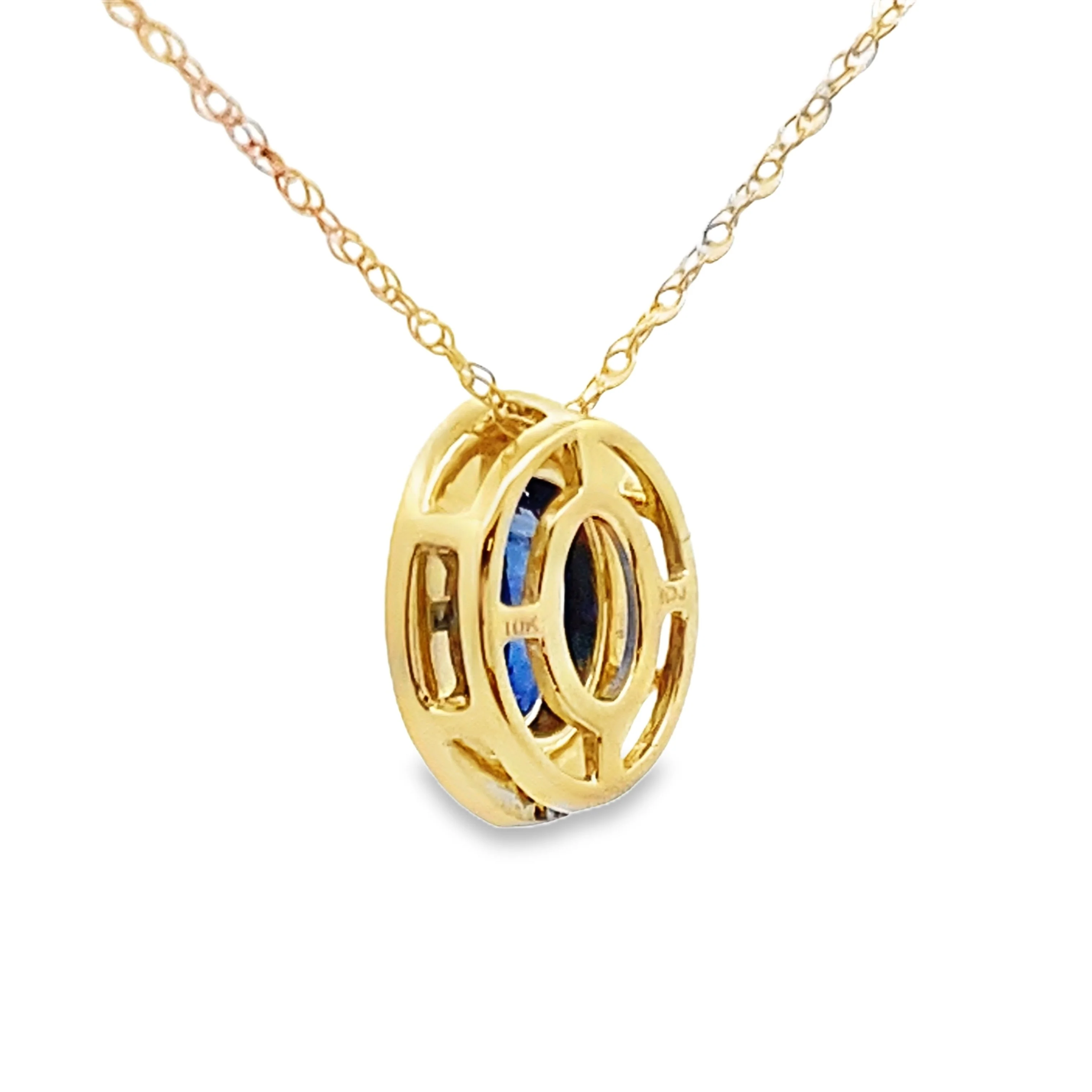 Sapphire Diamond Fashion Pendants 10KT Yellow Gold - Image 2