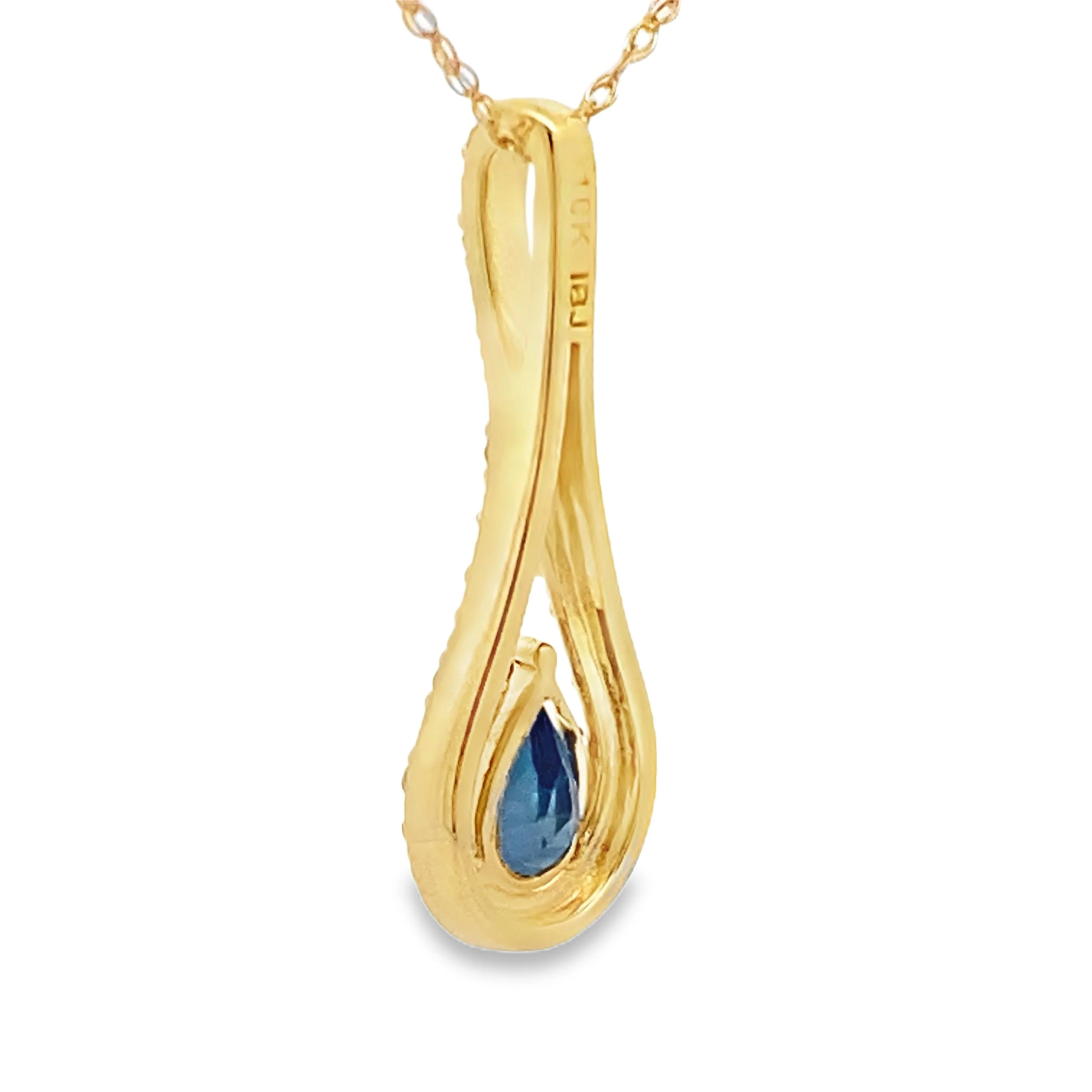 Sapphire Diamond Fashion Pendants 10KT Yellow Gold - Image 2