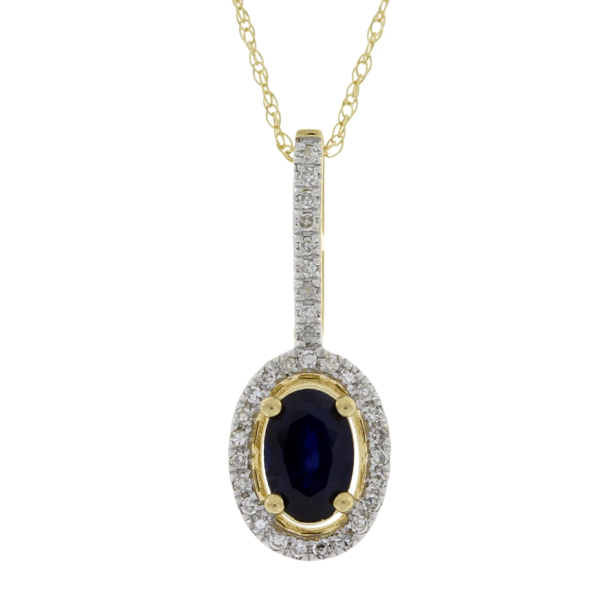 Sapphire Diamond Fashion Pendants 14KT Yellow Gold - Image 2
