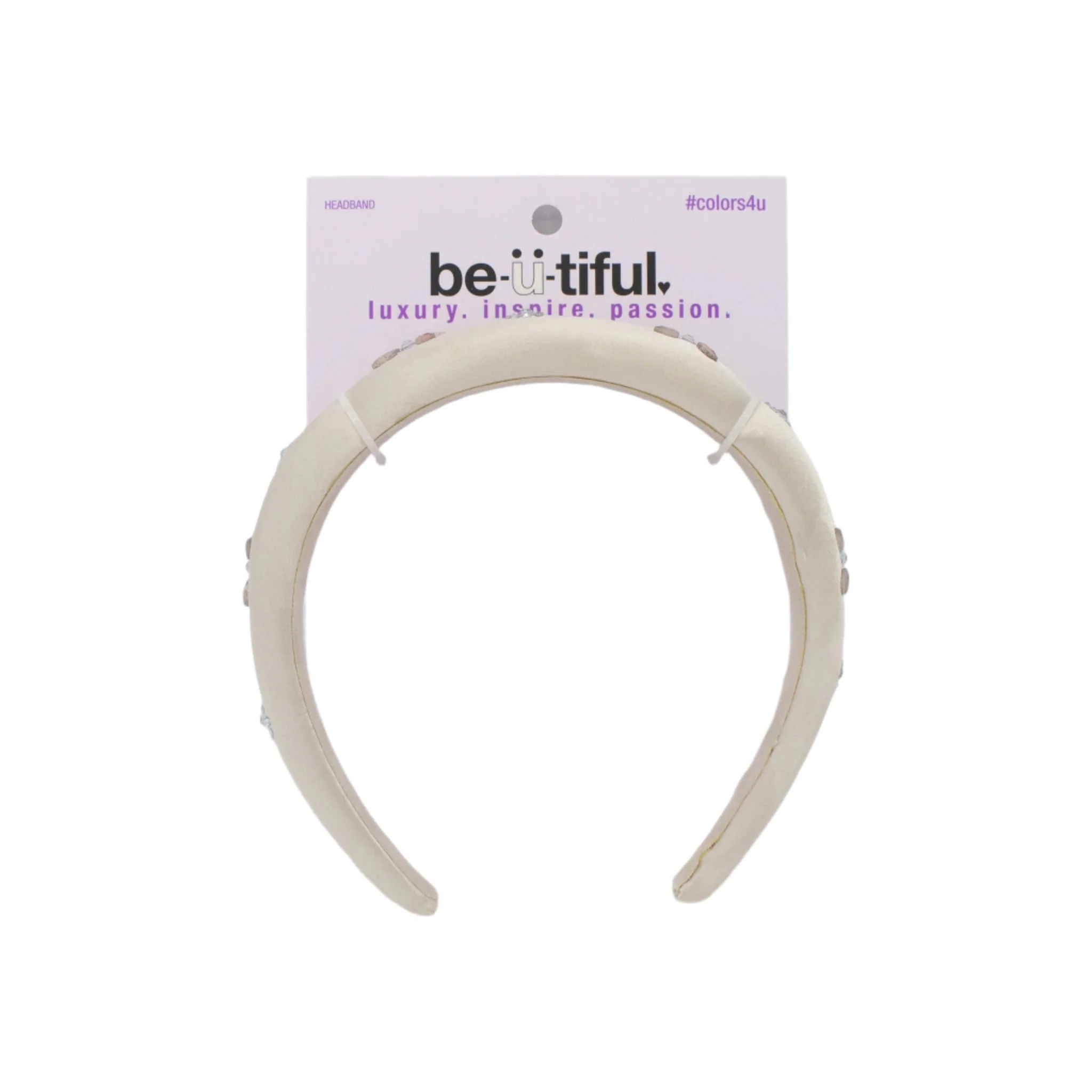 Scunci Gold Headband with Pink & Silver Jewels - New
