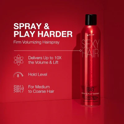 Sexy Hair Spray and Play Harder Hairspray 10oz - Imperfect Container - Image 4