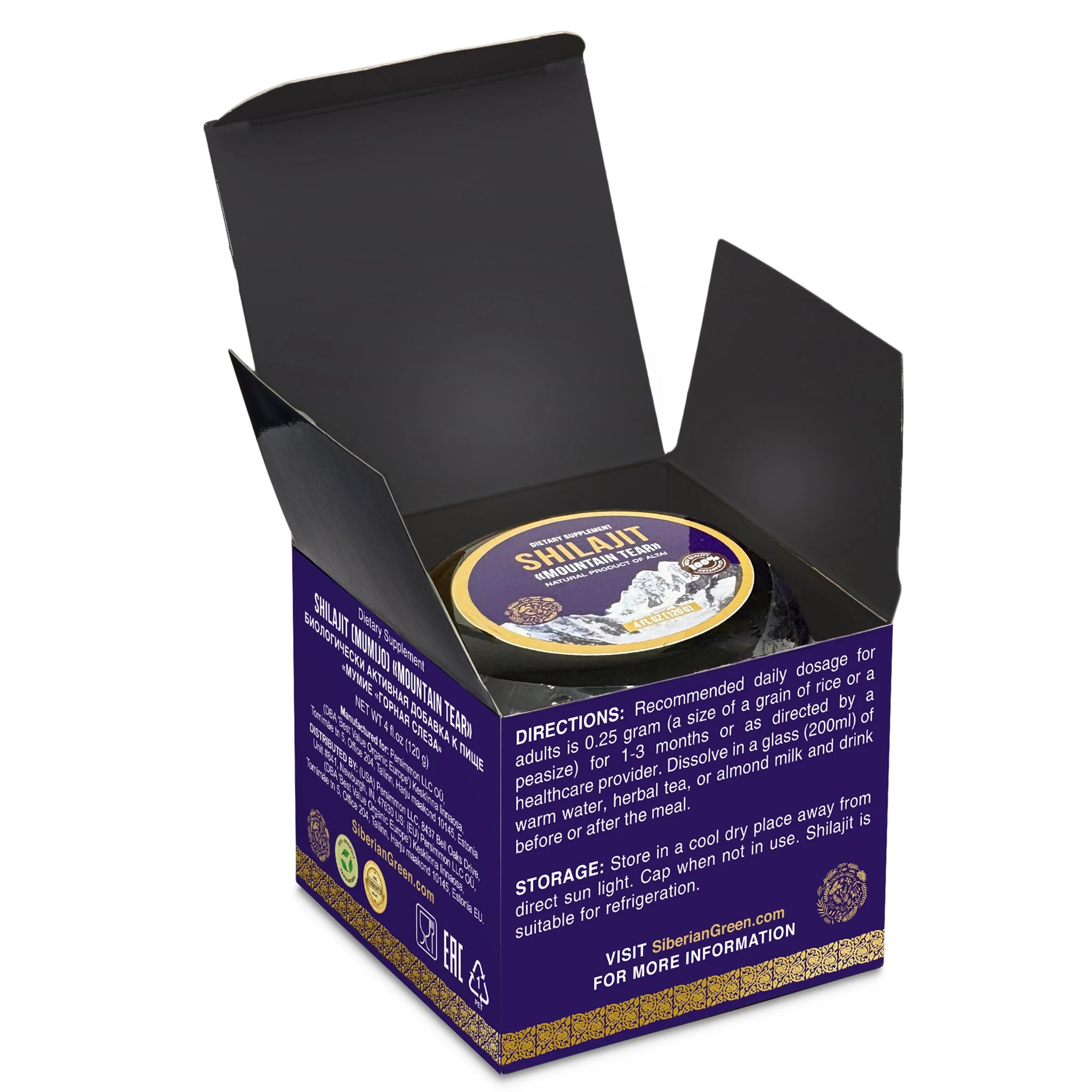 Siberian "Mountain Tear" Pure Premium Sibirska Shilajit Mumijo Resin – 4oz (120ml) - Image 4