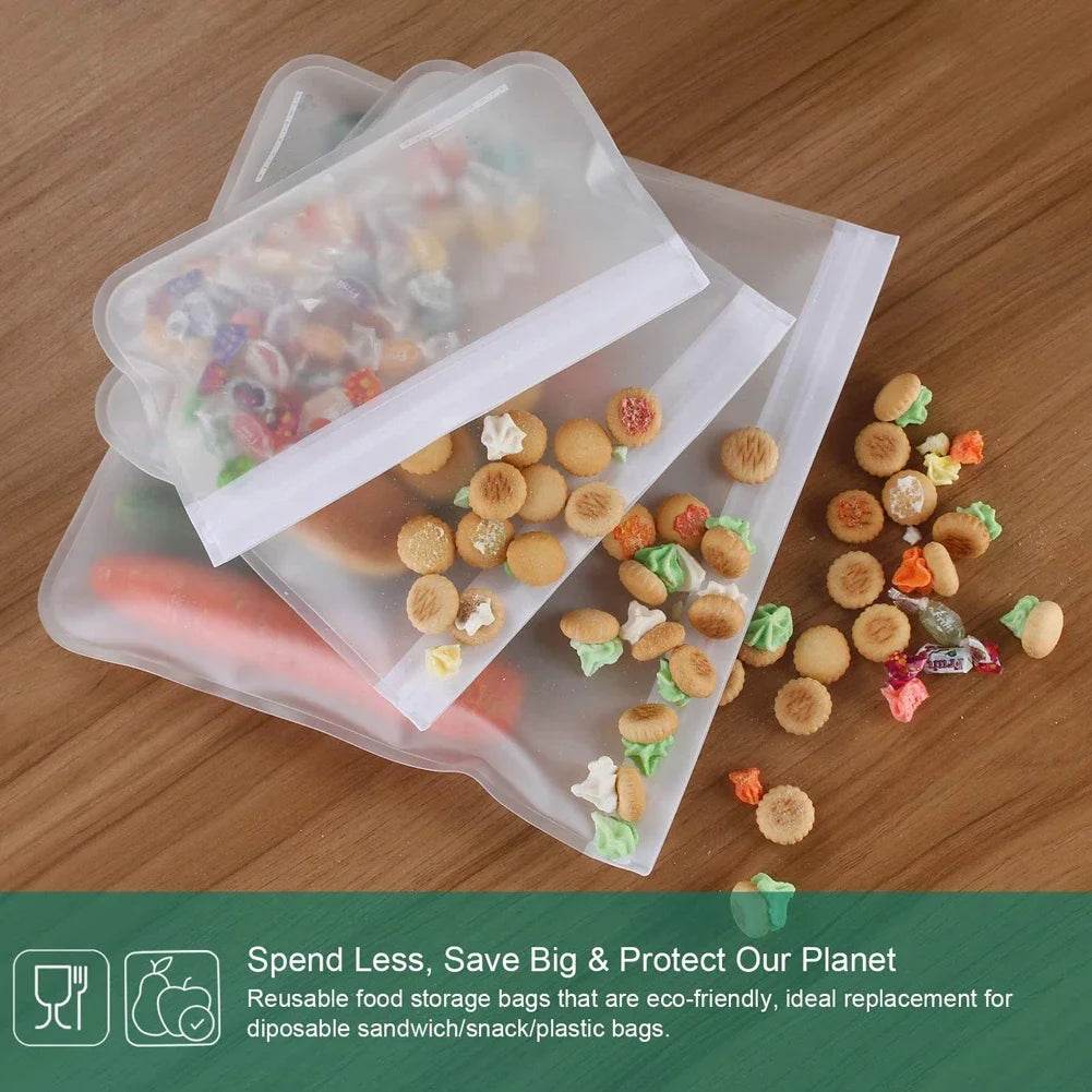 Silicone Food Storage Containers – Stand-Up Zip-Shut Bags - Image 2