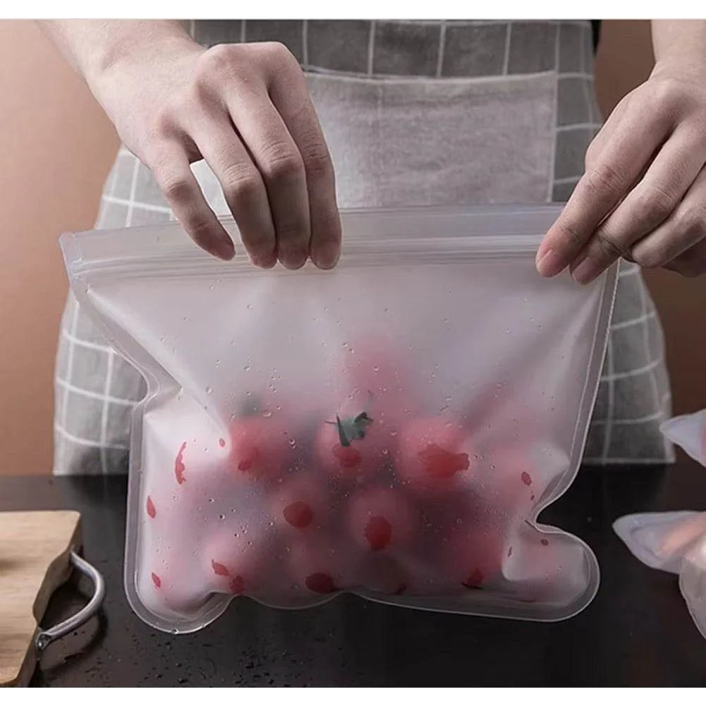 Silicone Food Storage Containers – Stand-Up Zip-Shut Bags - Image 3