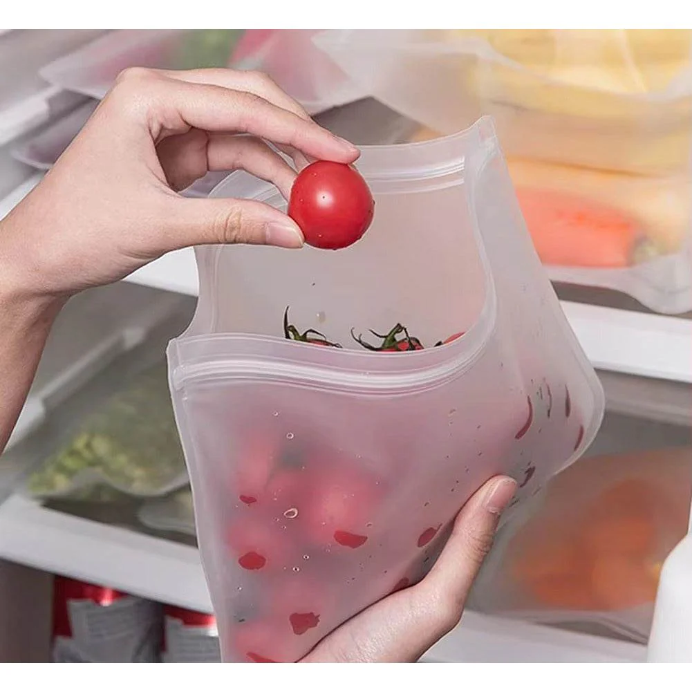 Silicone Food Storage Containers – Stand-Up Zip-Shut Bags - Image 4