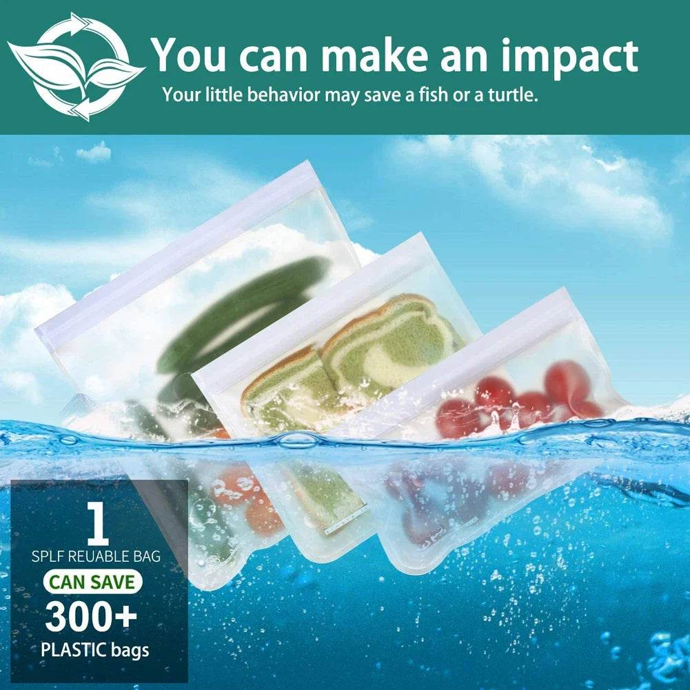 Silicone Food Storage Containers – Stand-Up Zip-Shut Bags - Image 5