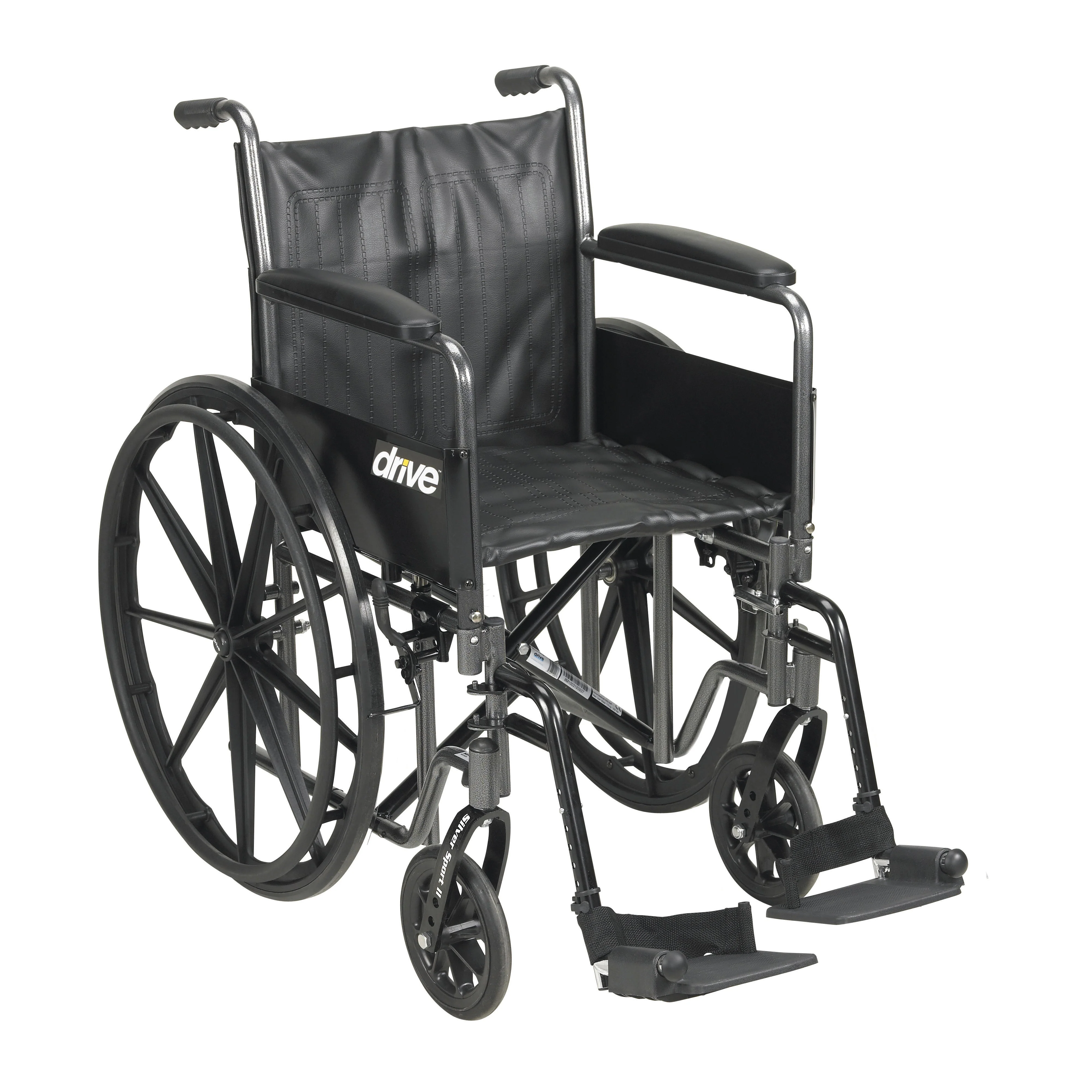 Silver Sport 2 Wheelchair, Detachable Full Arms, Swing away Footrests, 18" Seat