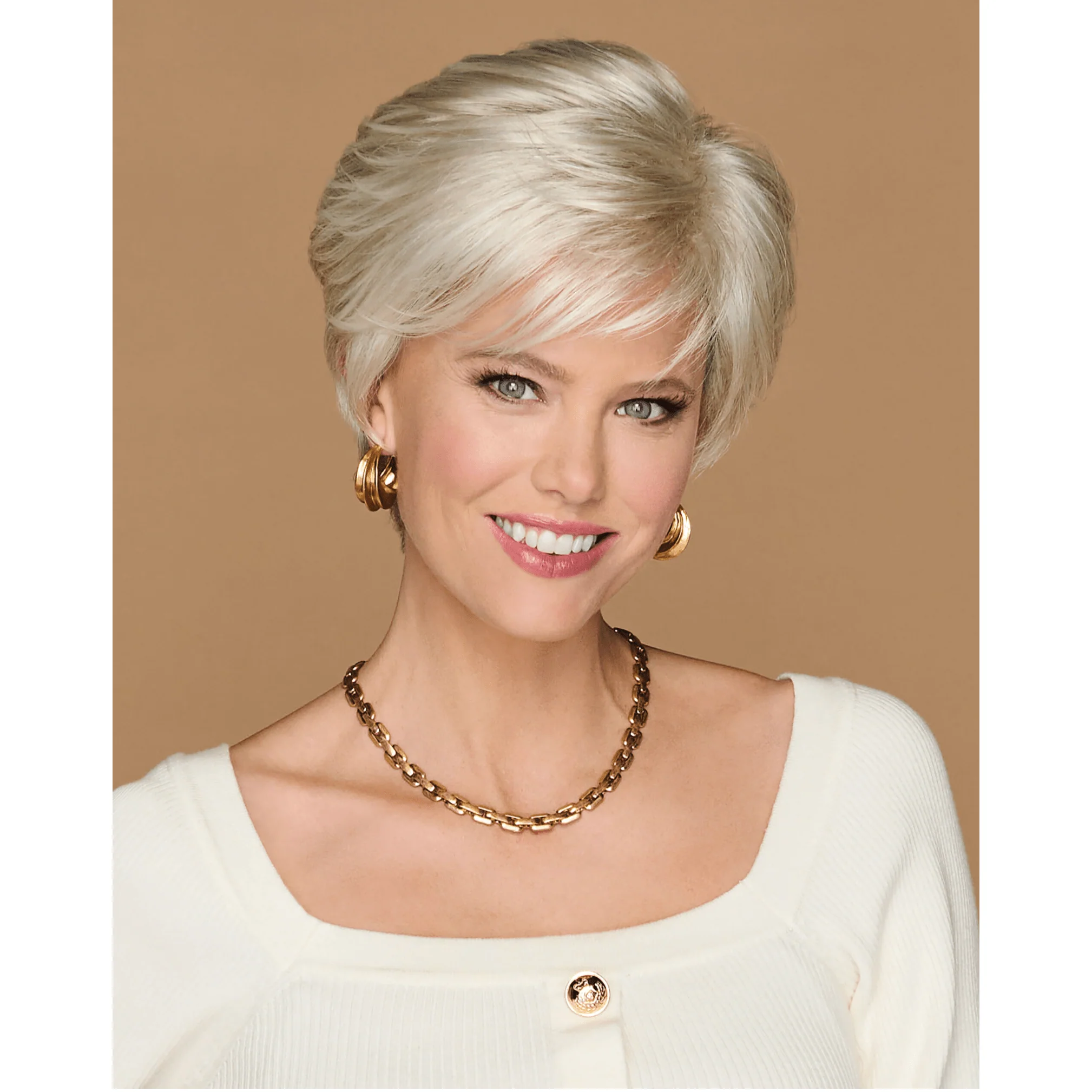Simply Classic Short Boy Cut Layered Wig by Hairuwear, Average Cap, Gl15-26SS Buttered Toast - Image 2