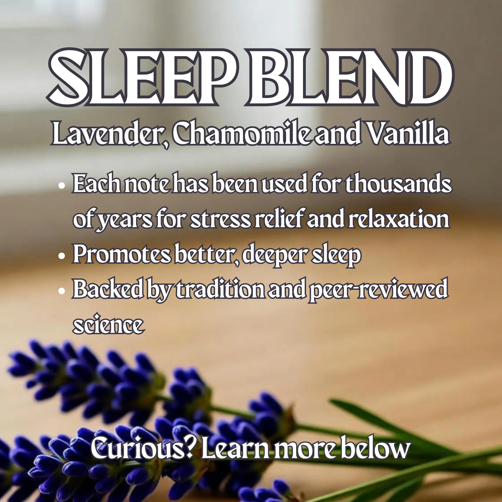 Sleep Blend Soy Wax Candle - Lavender, Chamomile, and Vanilla - Image 4
