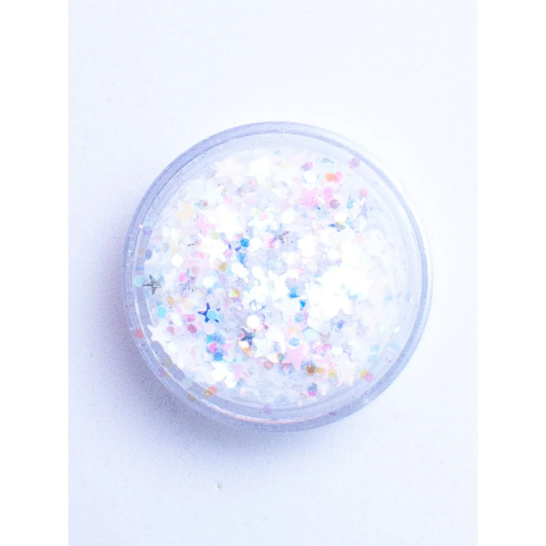 Snow Angel - Iridescent White Glitter with Stars - Image 3