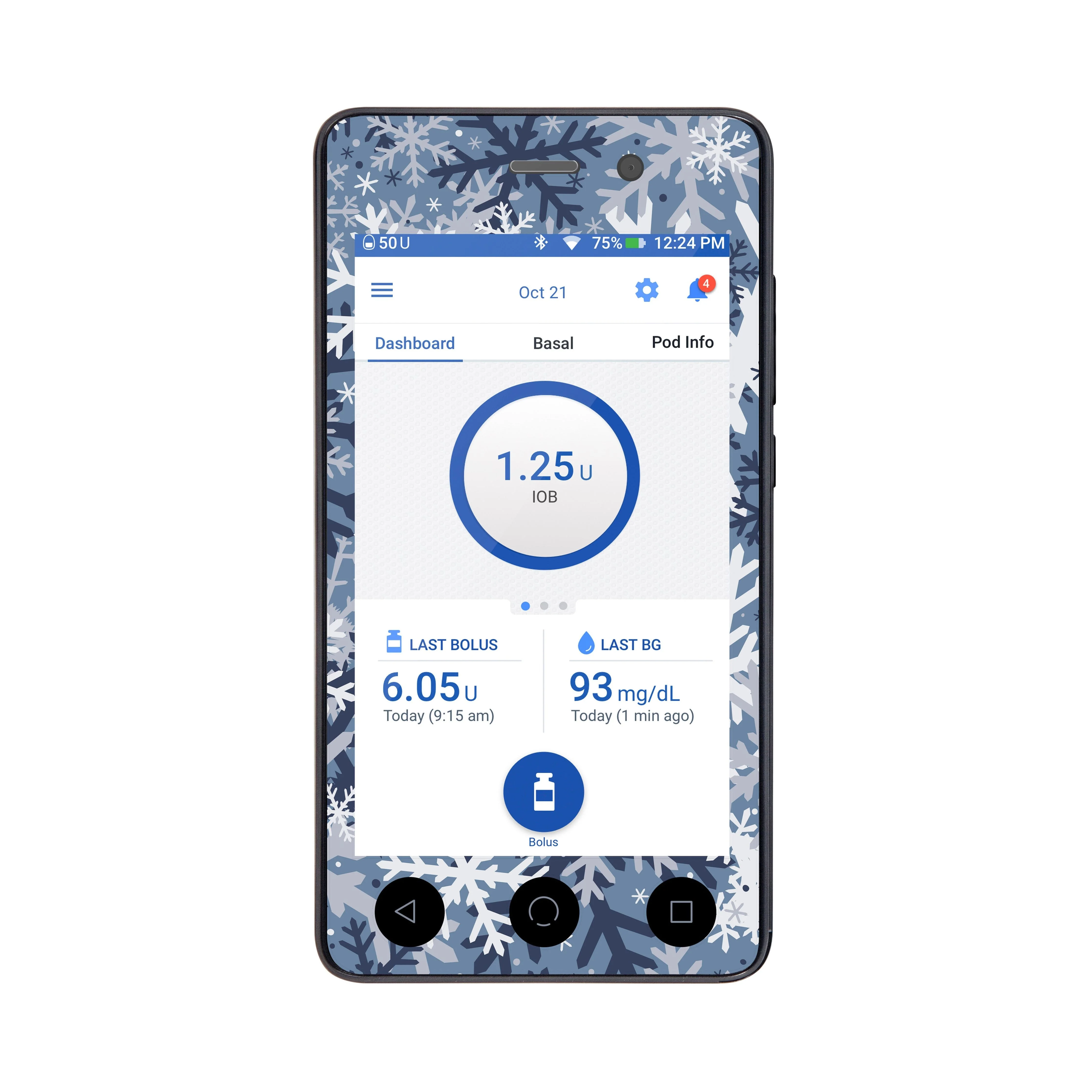 Snowy Camo Sticker for Omnipod DASH® PDM – Pump Peelz