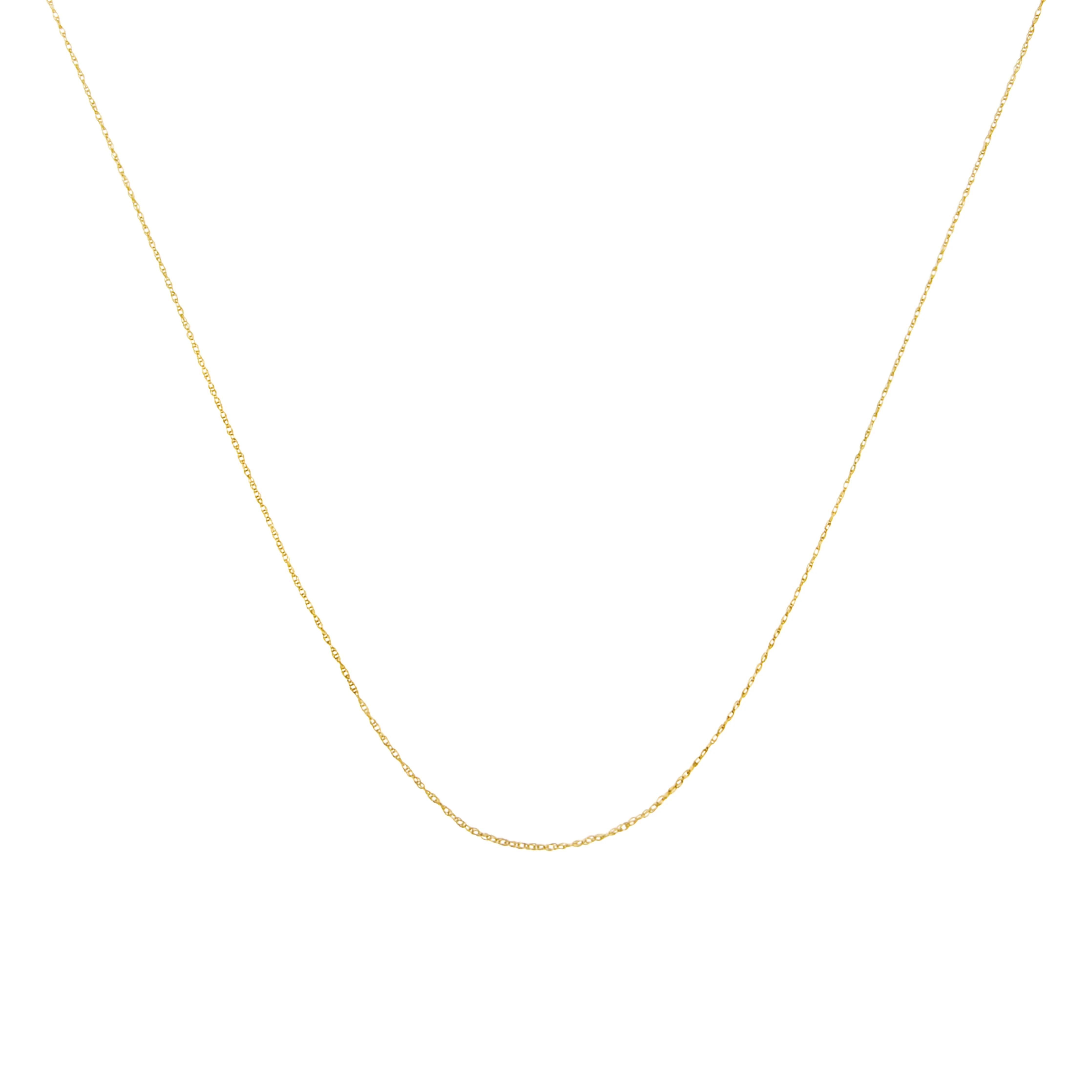 Solid 10K Yellow Gold 0.5mm Slim and Dainty Unisex 18" Rope Chain Necklace - Image 9