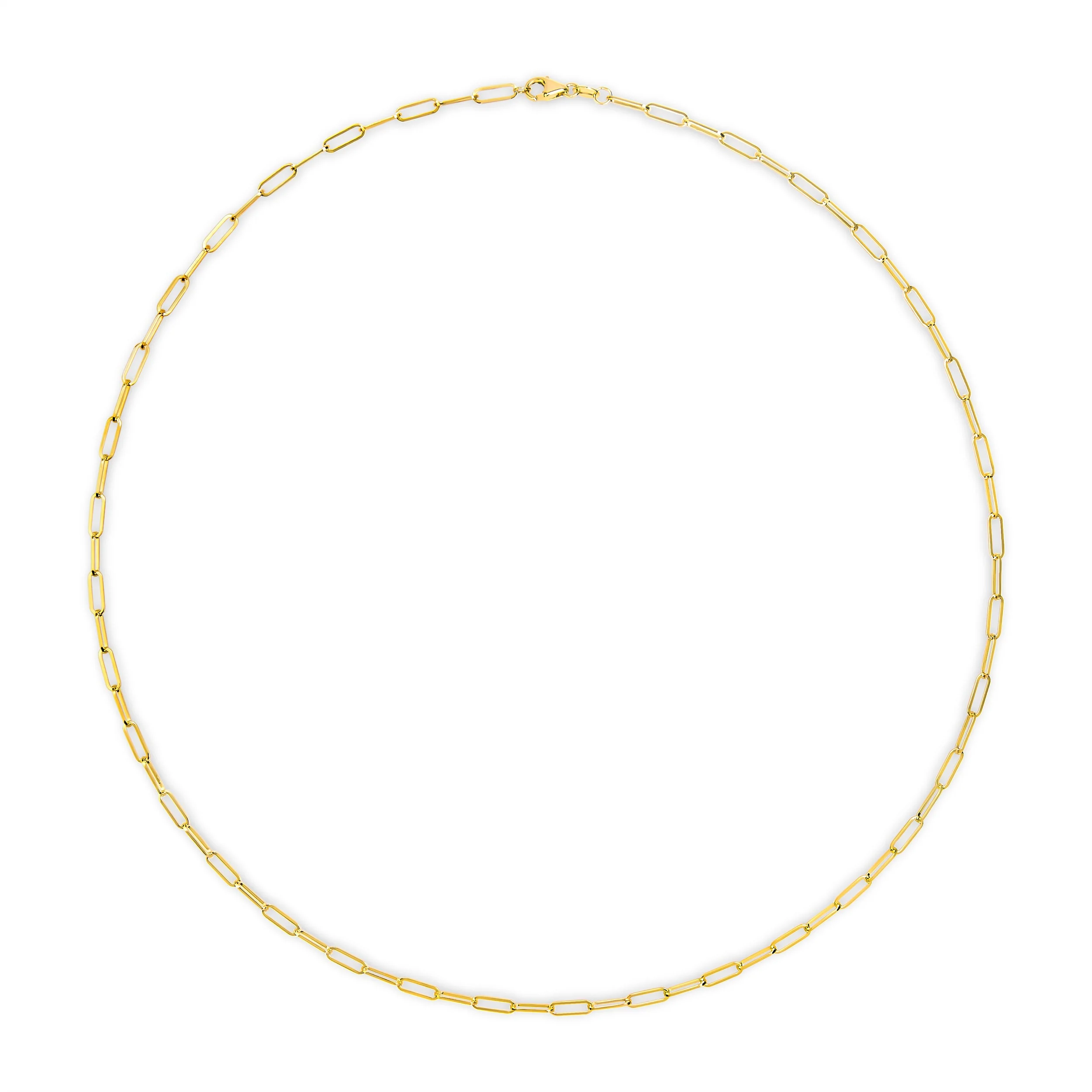 Solid 14K Yellow Gold 2.5mm Paperclip Chain Necklace Unisex 18" Inches - Image 10