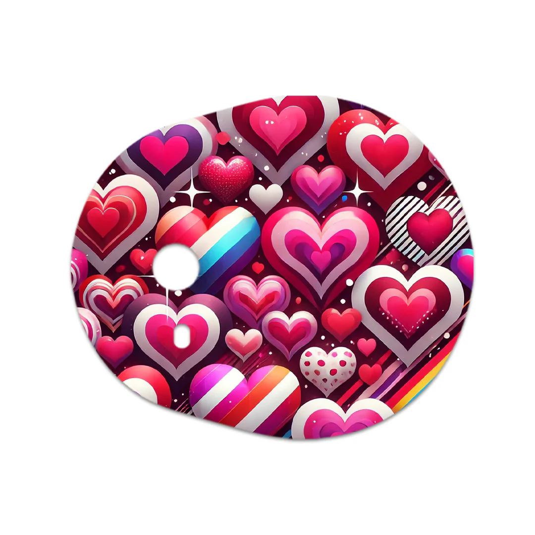 Sparkly Hearts Sticker Designed for the DEXCOM G7 and Stelo Transmitter - Image 2