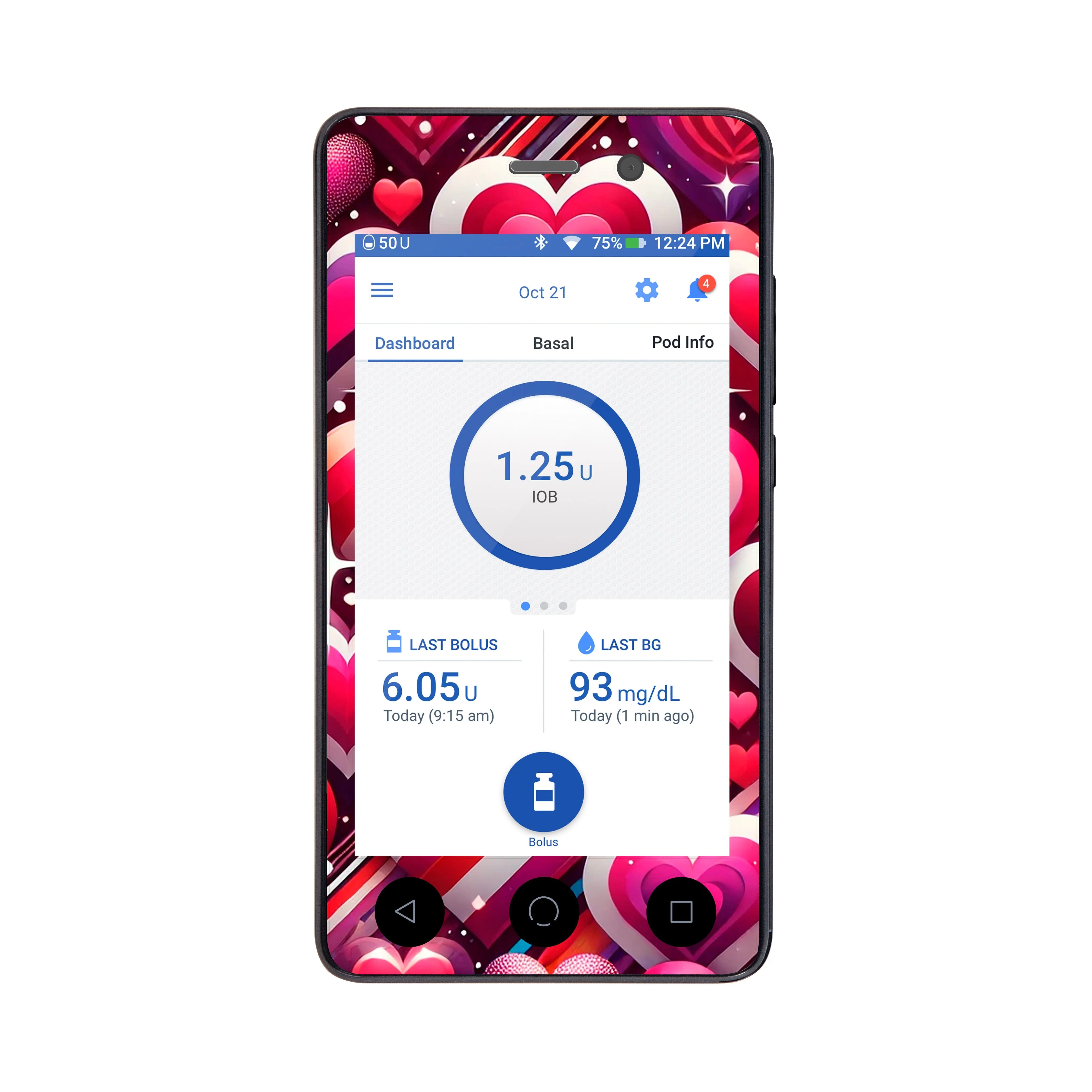 Sparkly Hearts Sticker for Omnipod DASH ® PDM – Pump Peelz