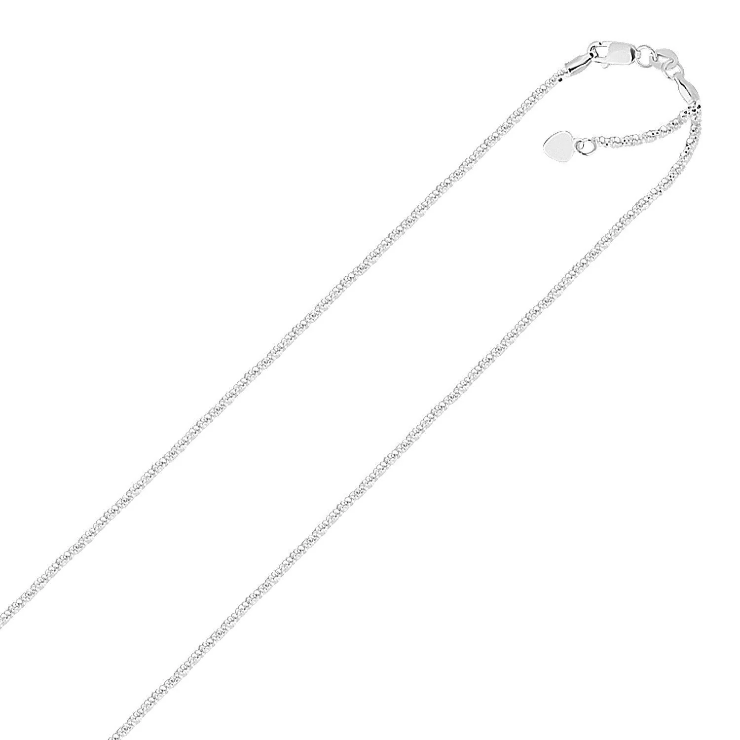 Sterling Silver 1.5mm Adjustable Sparkle Chain - Image 4