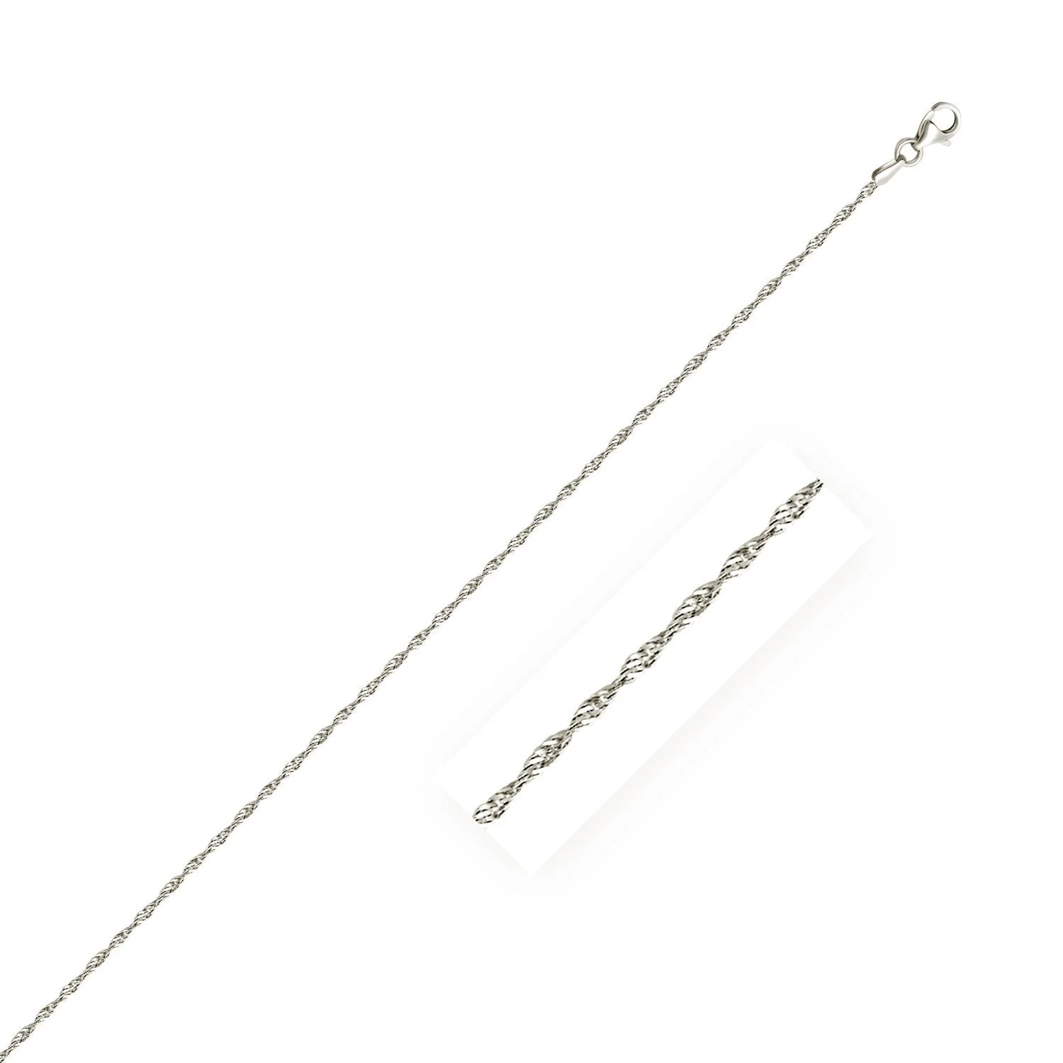 Sterling Silver 1.6mm Singapore Style Chain - Image 5