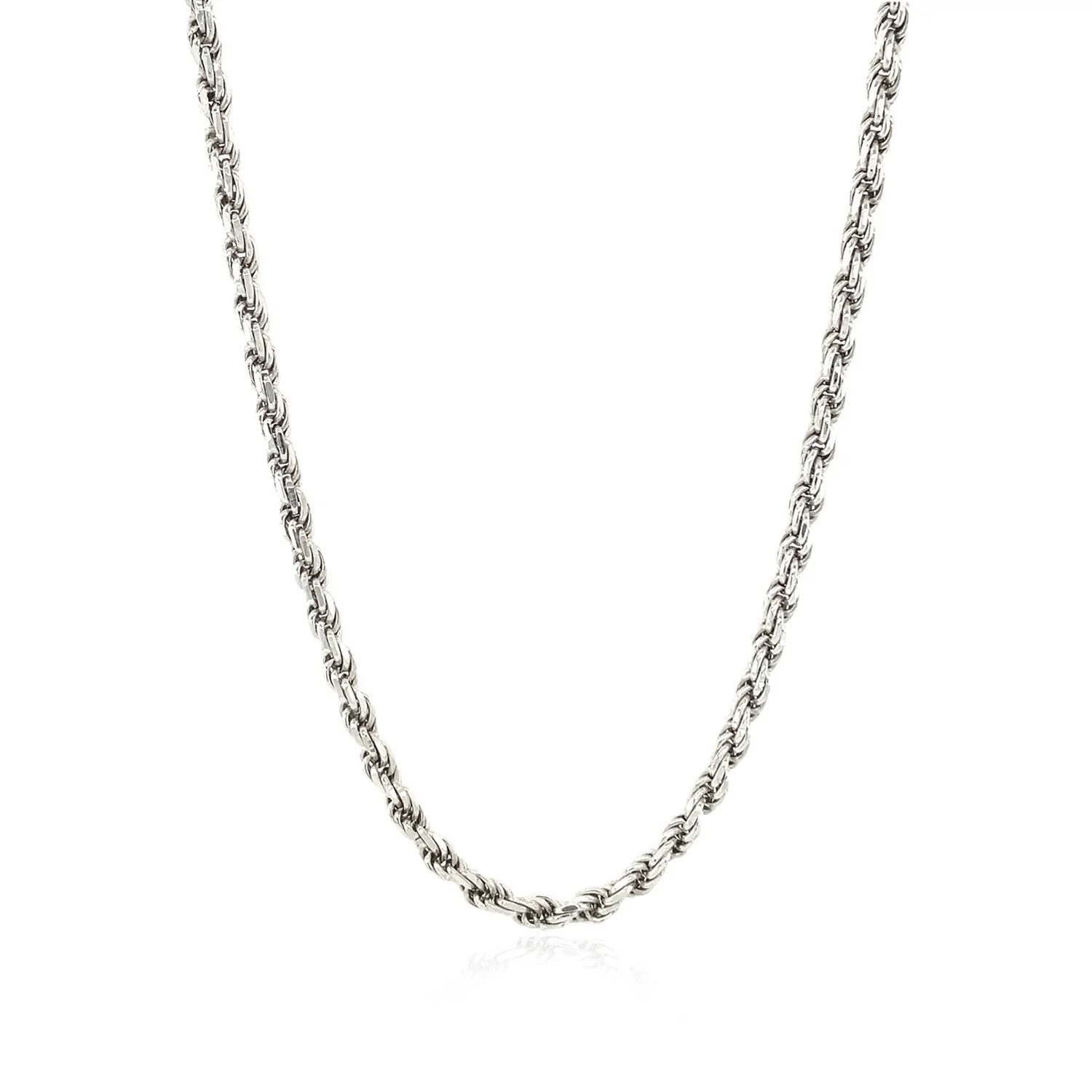 Sterling Silver 2.9mm Diamond Cut Rope Style Chain - Image 3