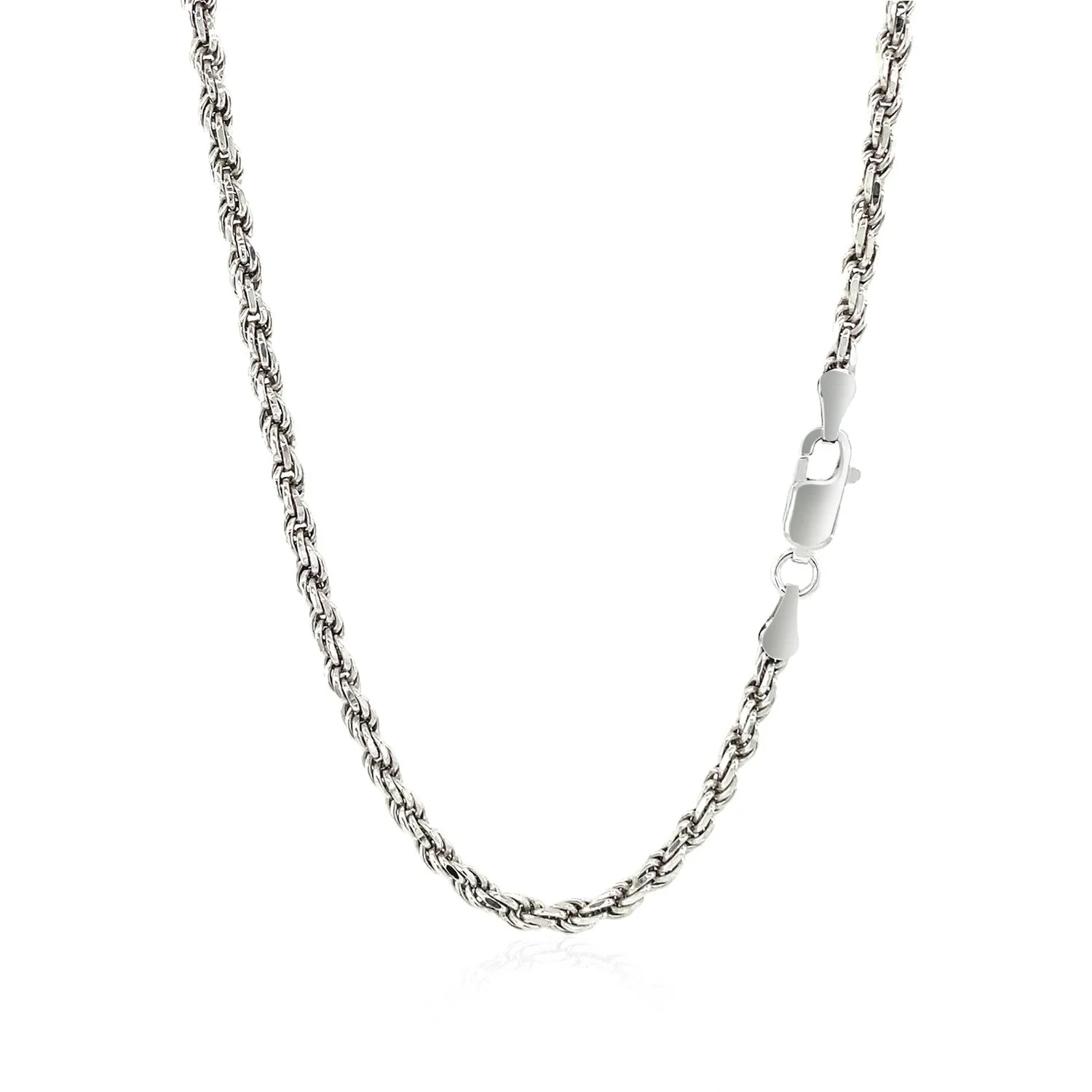 Sterling Silver 2.9mm Diamond Cut Rope Style Chain - Image 6