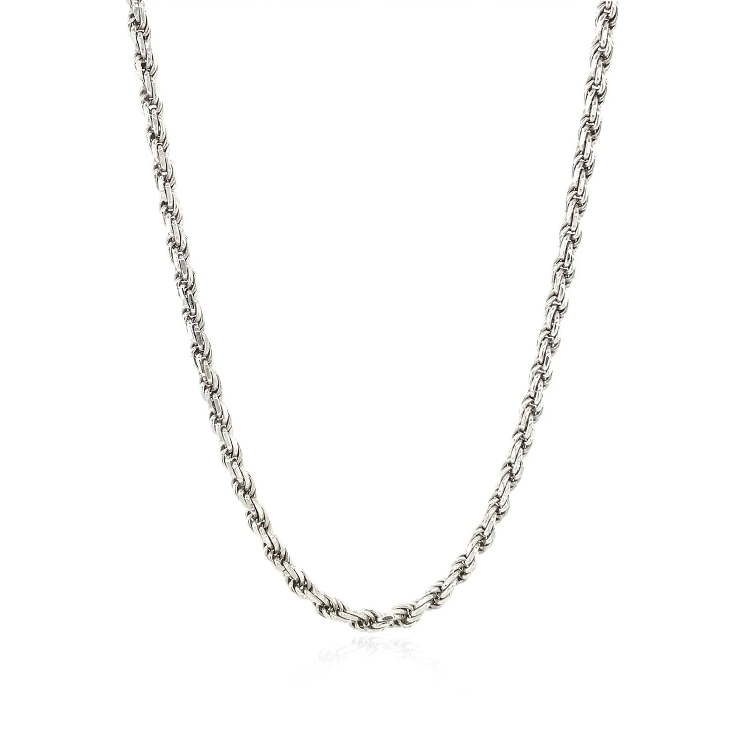 Sterling Silver 2.9mm Diamond Cut Rope Style Chain - Image 7