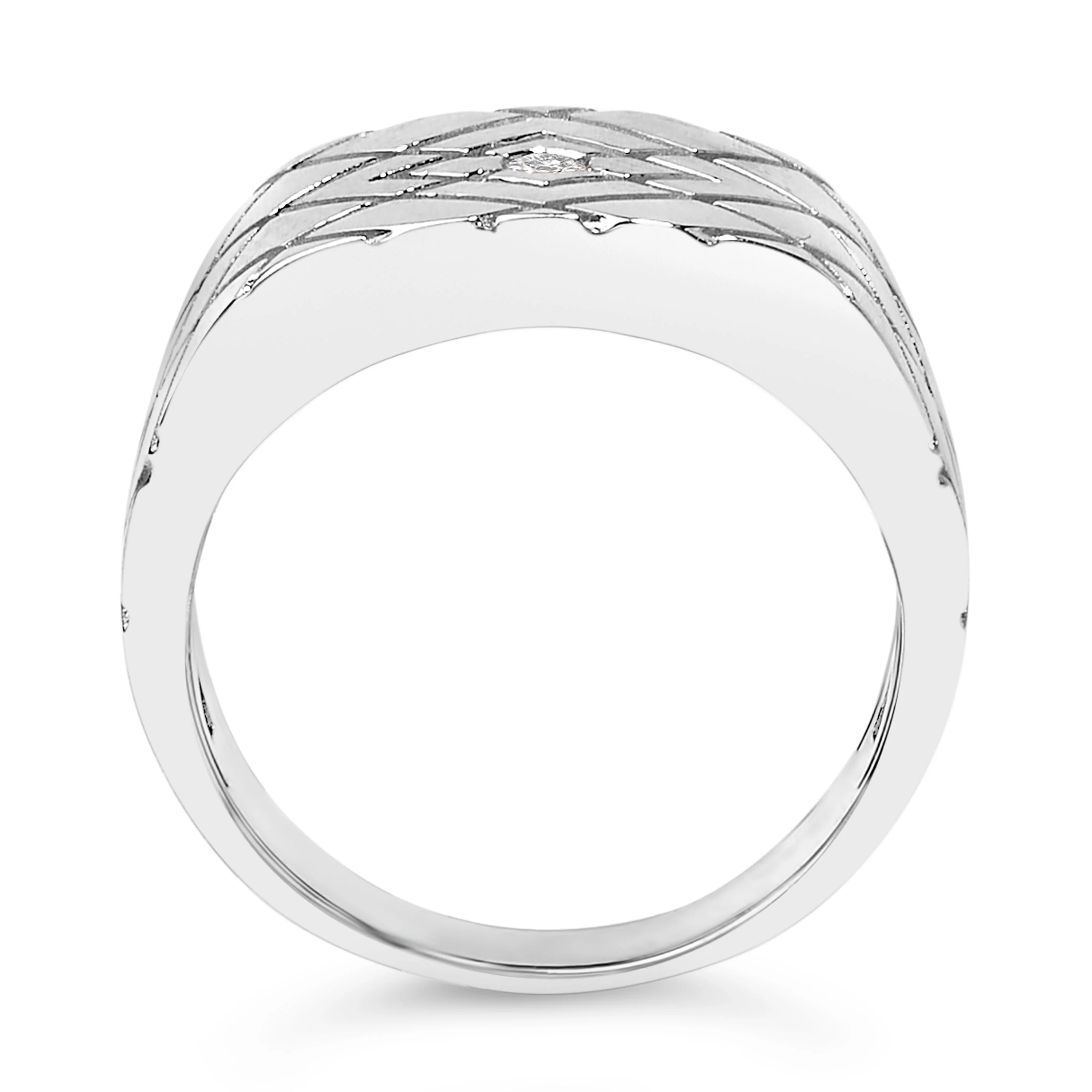 Sterling Silver Diamond Accent Geometric Band Ring - Image 5