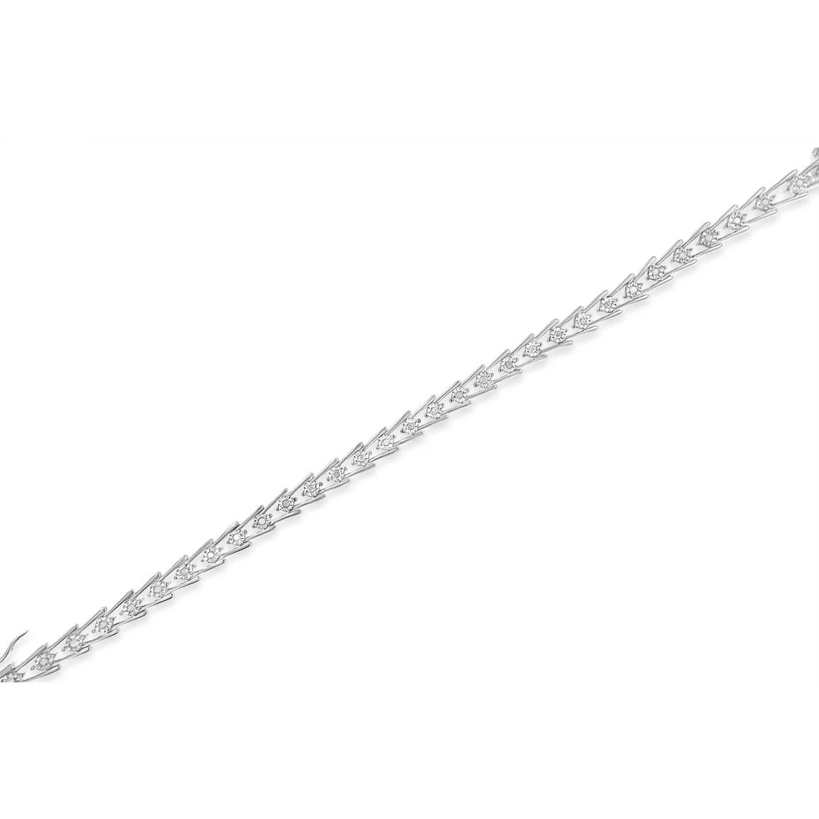 Sterling Silver Diamond Wave-Style Link Bracelet (0.5 cttw, I-J Color, I3 Clarity) - Image 4