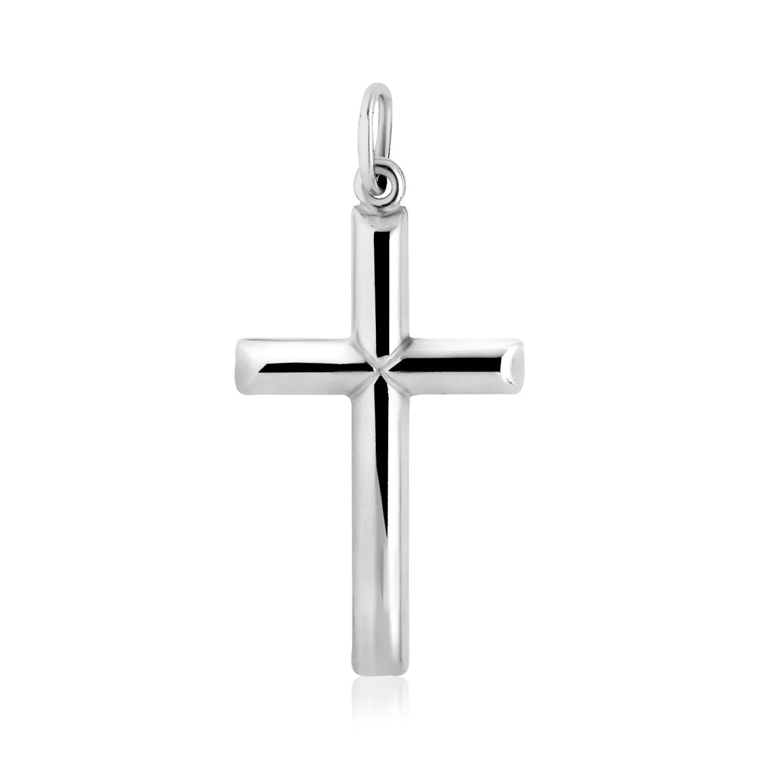 Sterling Silver Polished Bar Cross Pendant - Image 2