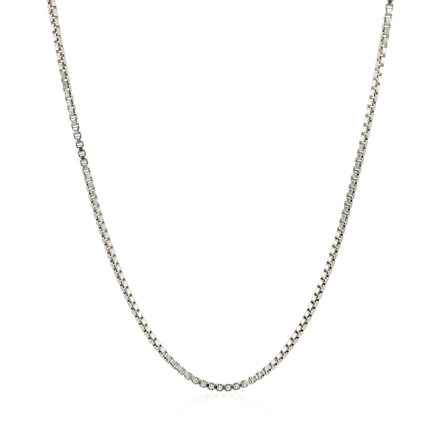Sterling Silver Rhodium Plated Box Chain 1.3mm - Image 2