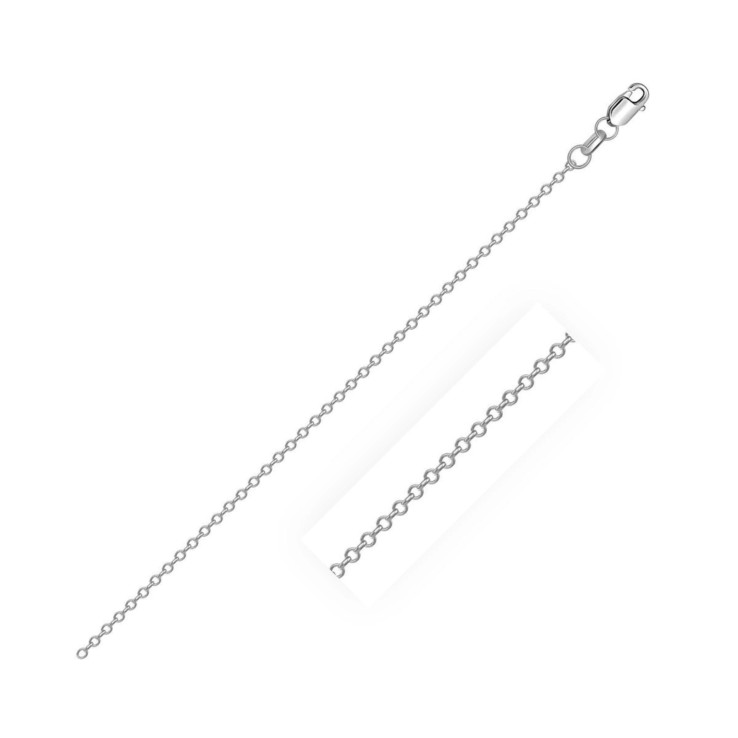 Sterling Silver Rhodium Plated Cable Chain 0.8mm - Image 5
