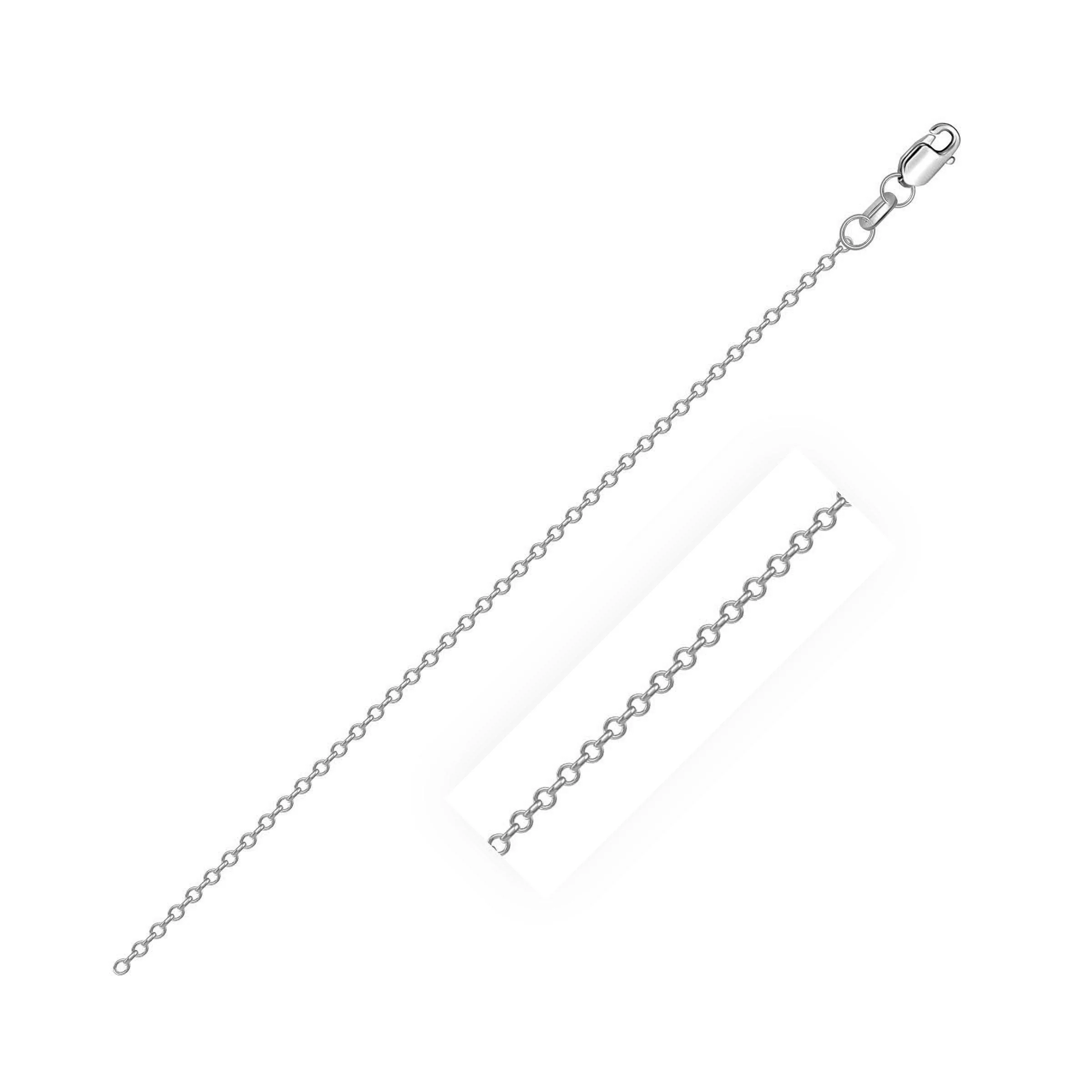 Sterling Silver Rhodium Plated Cable Chain 0.8mm - Image 6