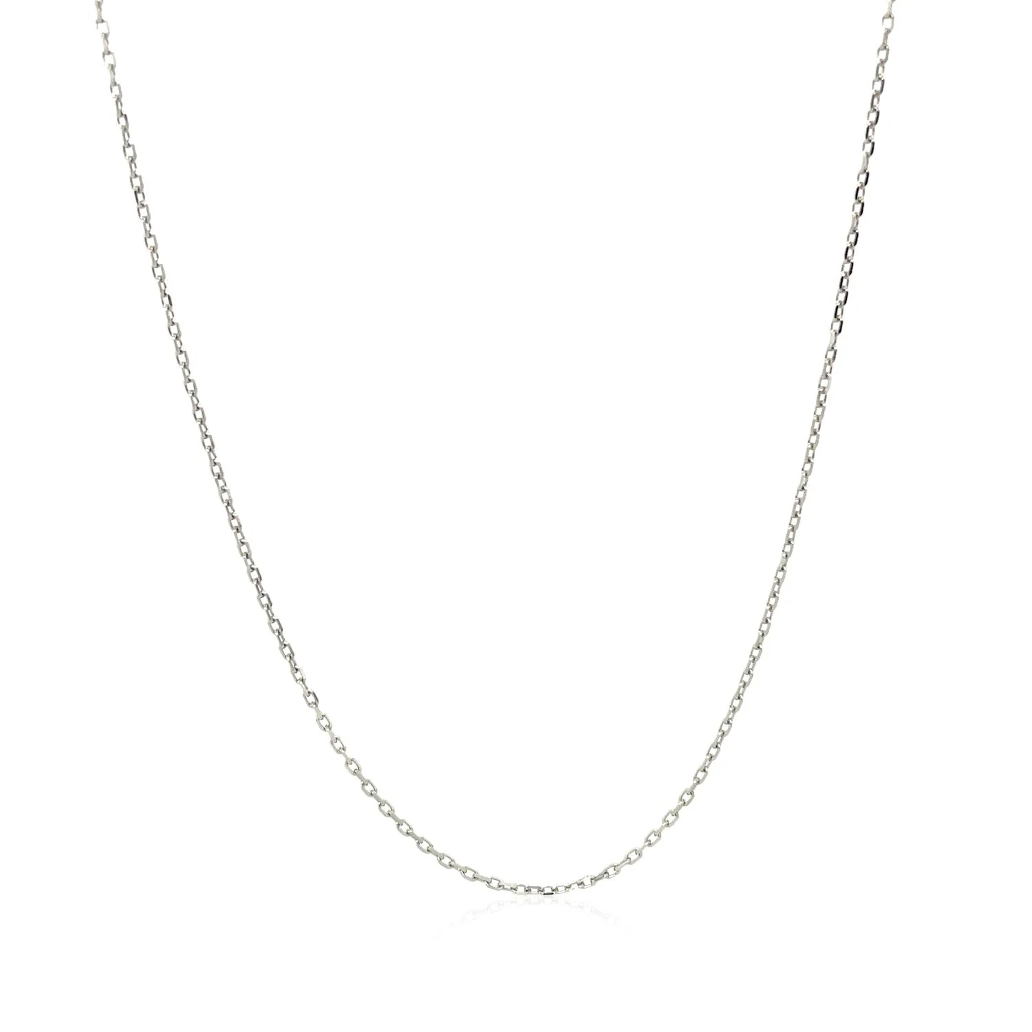 Sterling Silver Rhodium Plated Cable Chain 0.8mm - Image 7