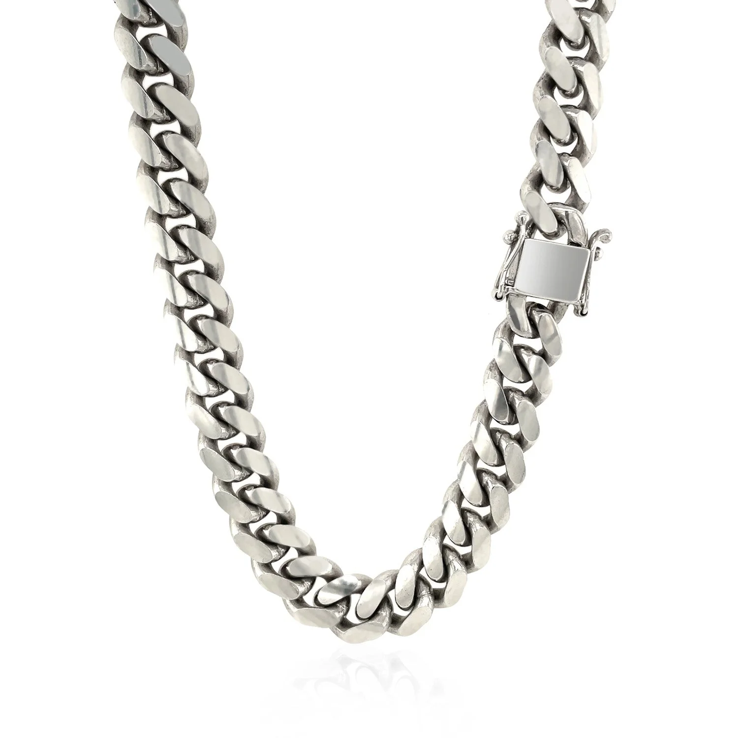 Sterling Silver Rhodium Plated Miami Cuban Chain 9.8mm - Image 8