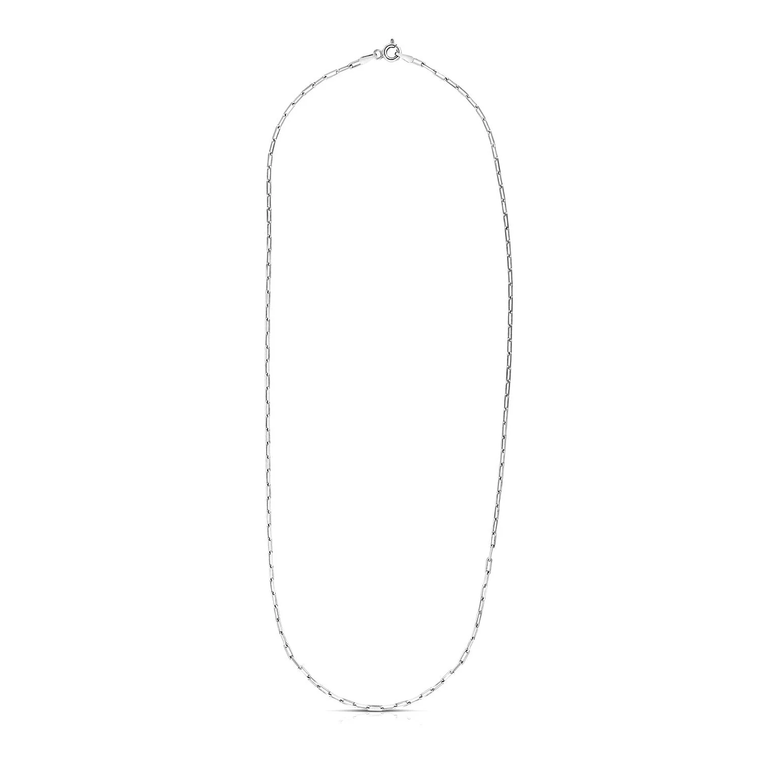 Sterling Silver Rhodium Plated Paperclip Chain (1.8 mm) - Image 2