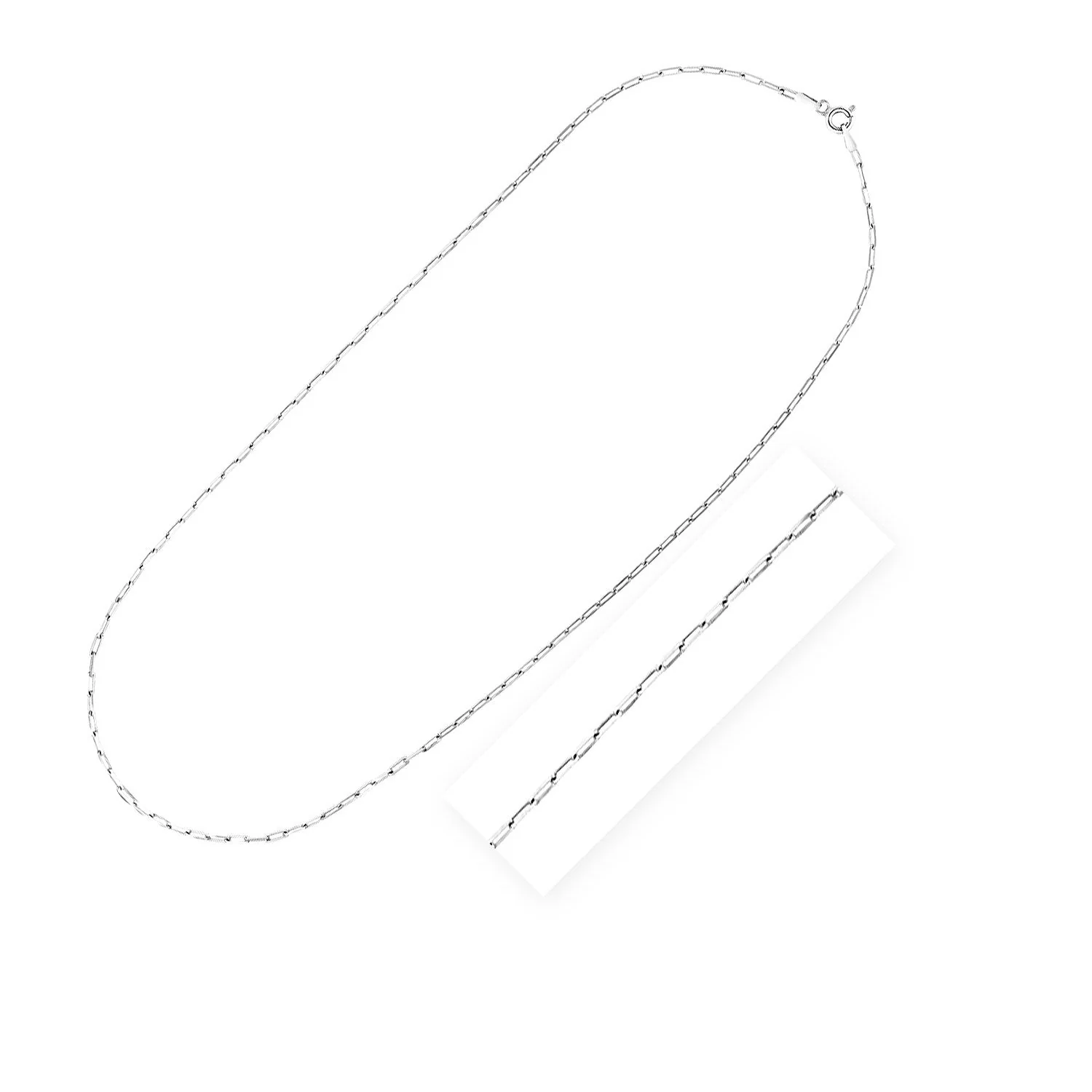 Sterling Silver Rhodium Plated Paperclip Chain (1.8 mm) - Image 5