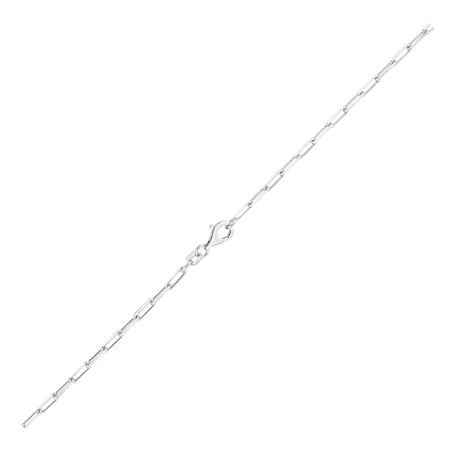 Sterling Silver Rhodium Plated Paperclip Chain (1.8 mm) - Image 7