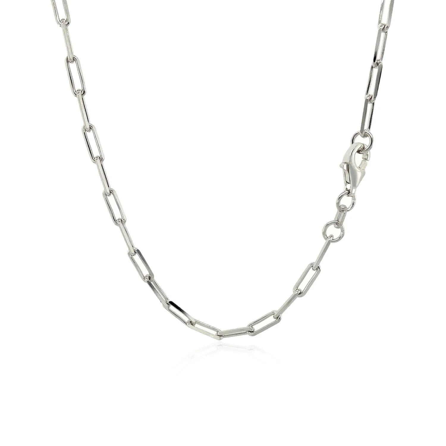 Sterling Silver Rhodium Plated Paperclip Chain (2.5 mm) - Image 7