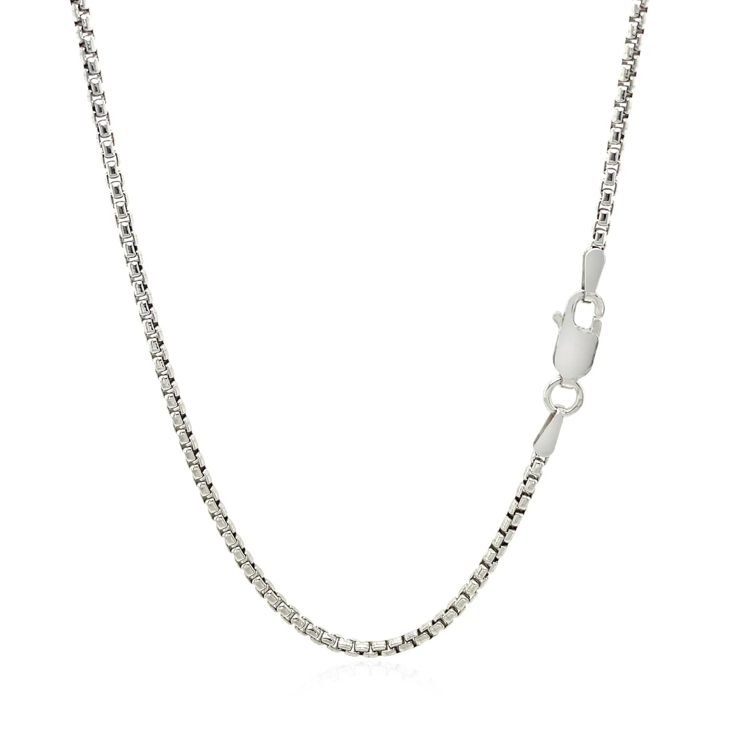 Sterling Silver Rhodium Plated Round Box Chain 1.8mm - Image 7