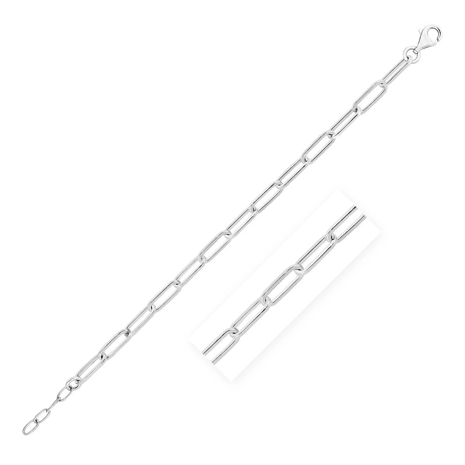 Sterling Silver Wide Paperclip Chain Bracelet - Image 3