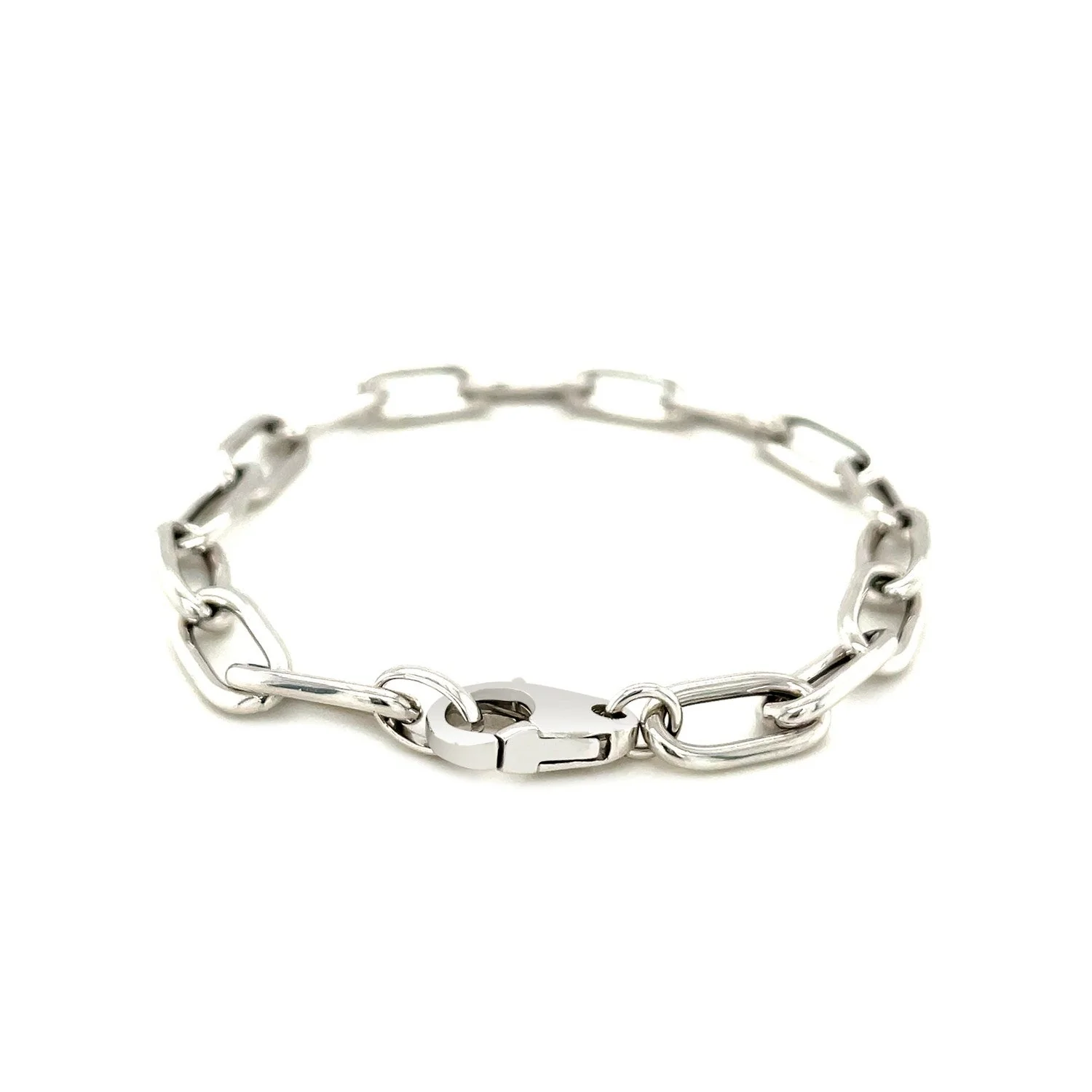 Sterling Silver Wide Paperclip Chain Bracelet - Image 5