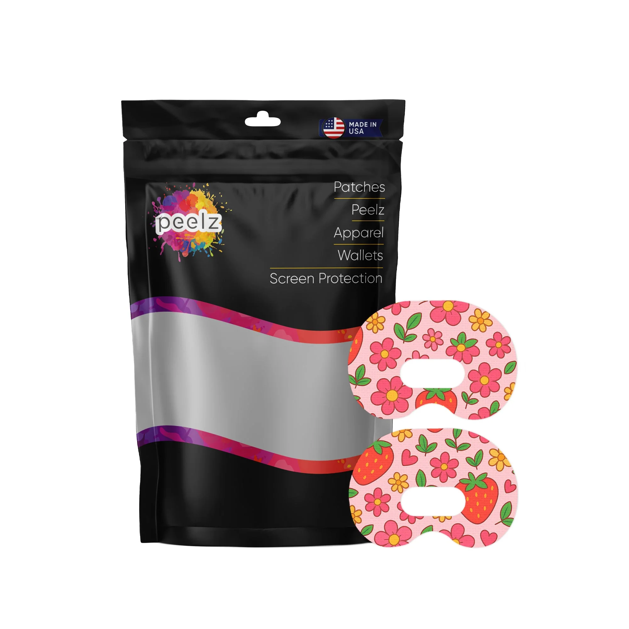 Strawberry Garden Medtronic Guardian Connect Patch Tape - Pump Peelz - Image 2
